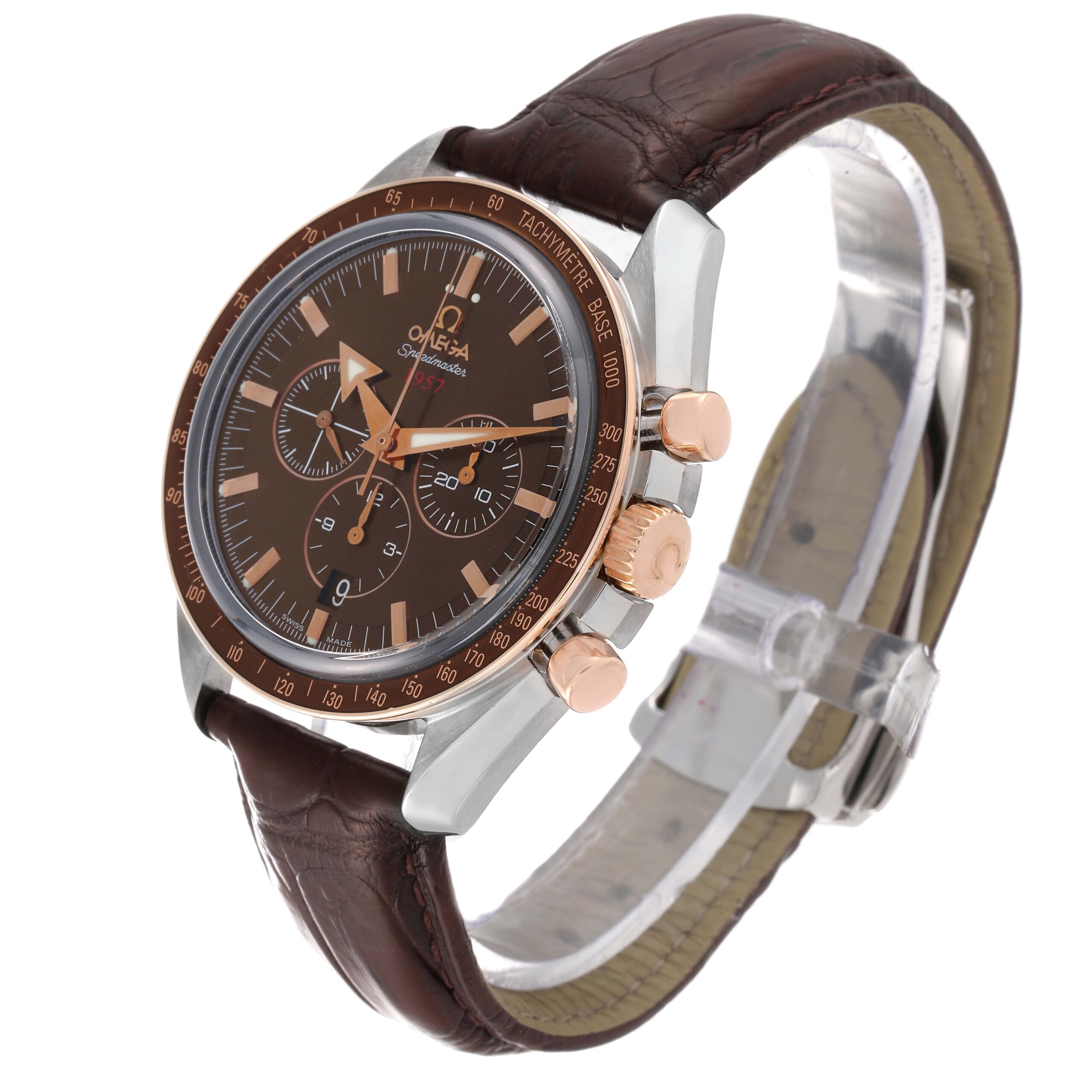 Omega Speedmaster Broad Arrow 1957 Steel Rose Gold Mens Watch 321.93.42.50.13.001