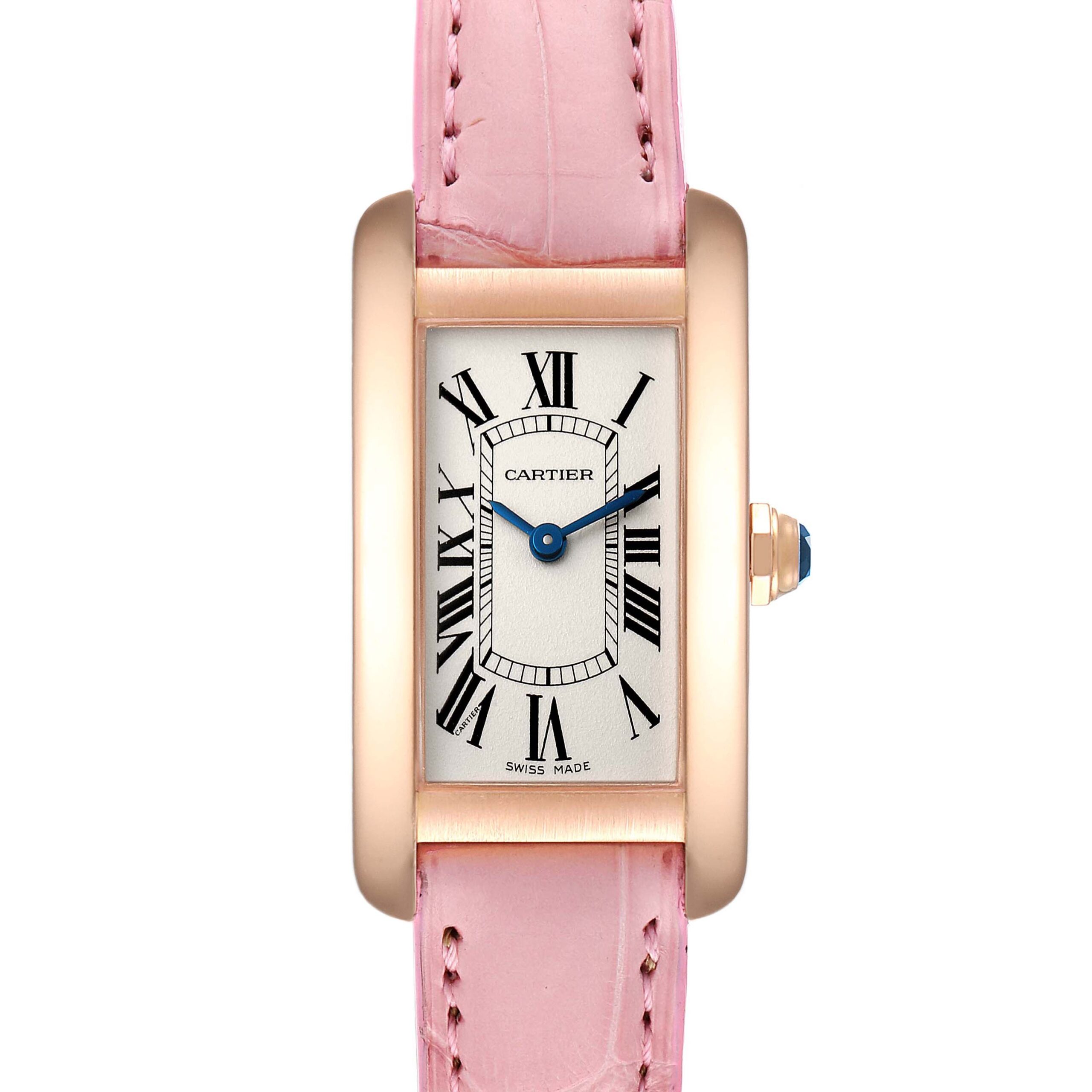 Cartier Tank Americaine 18K Rose Gold Silver Dial Ladies Watch W2607456