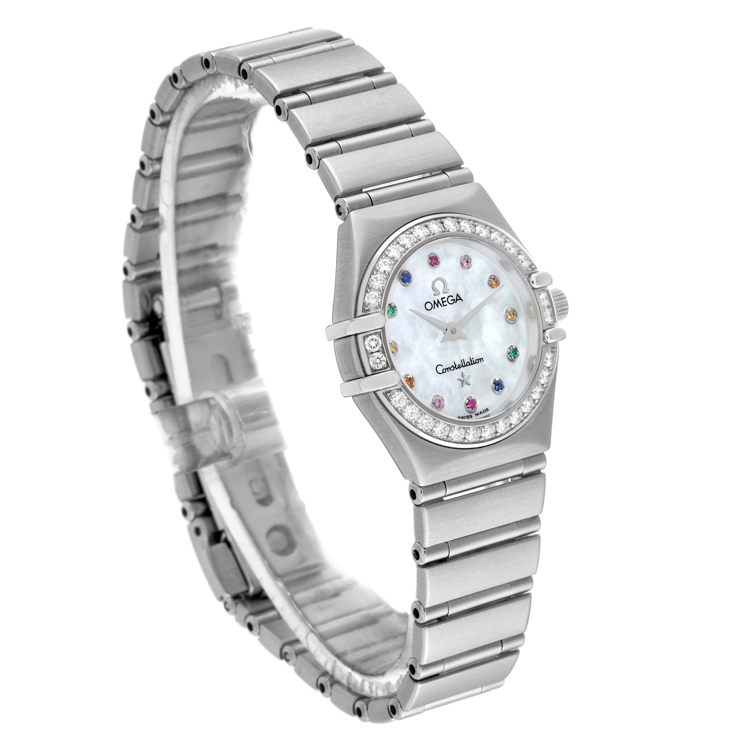 Omega Constellation Iris Steel Multi Stone Ladies Watch 1460.79.00