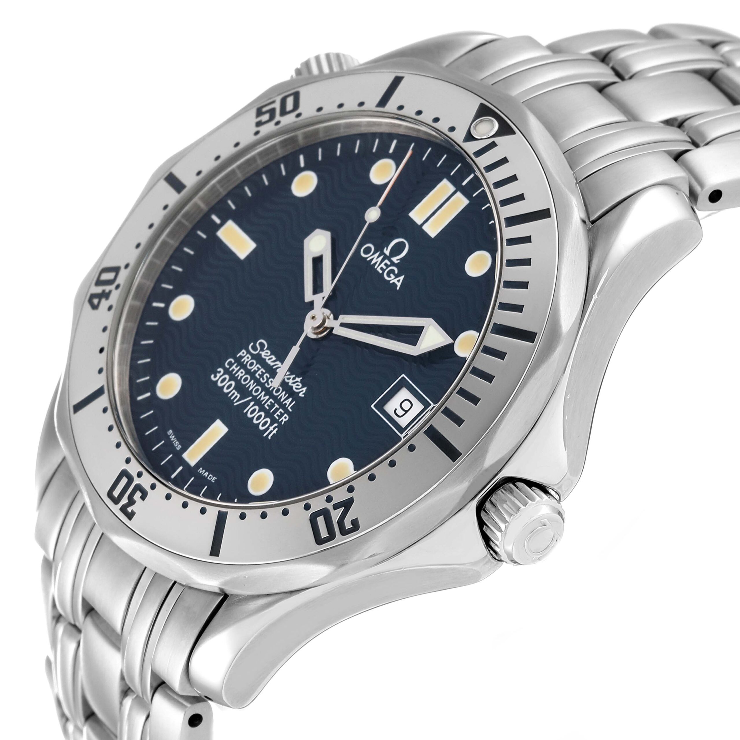 Omega Seamaster Diver 300M Blue Wave Decor Dial Steel Mens Watch 2532.80.00