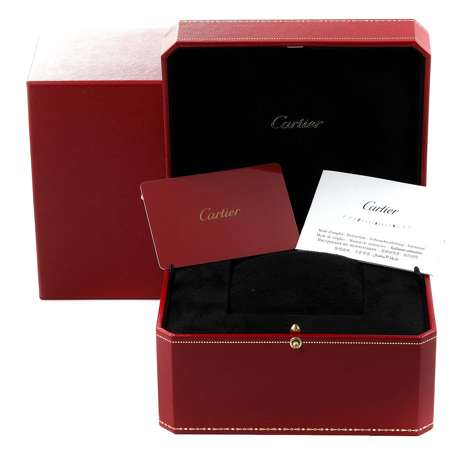 Cartier Ronde Louis Rose Gold Silver Dial Mens Watch WGRN0006 Box Card