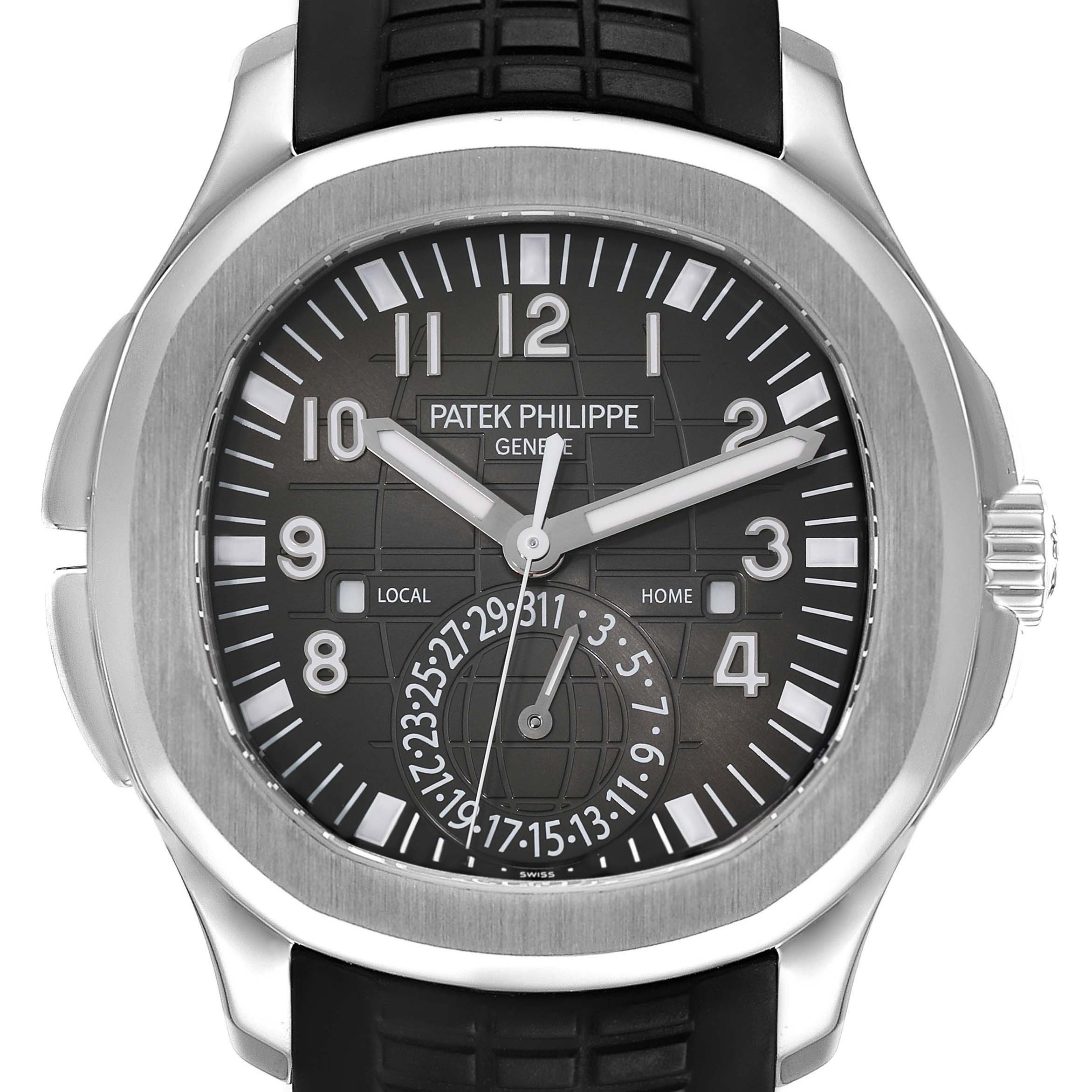 Patek Philippe Aquanaut Travel Time Steel Mens Watch 5164A Box Papers