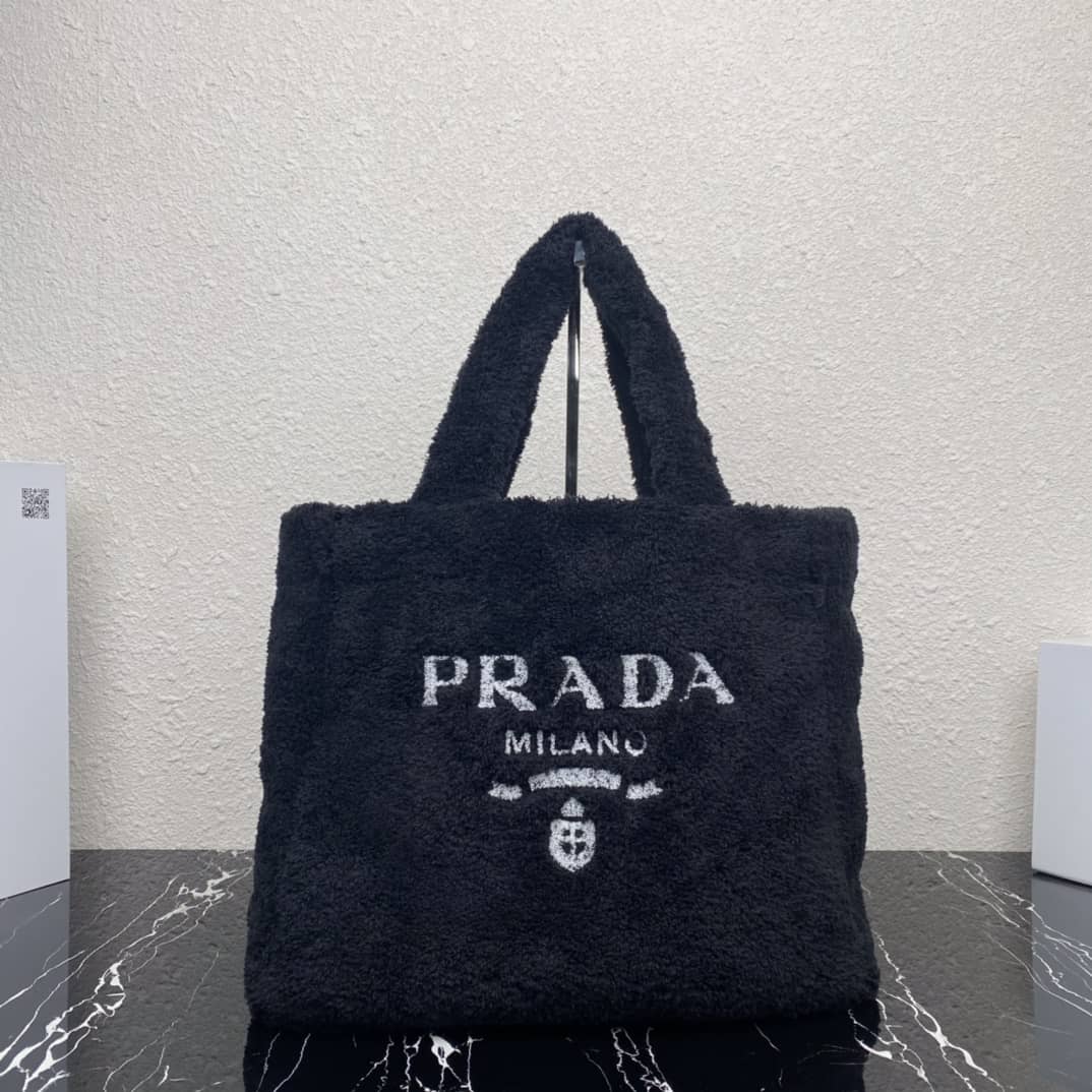 Prada Shearling Tote Shoulder Bag