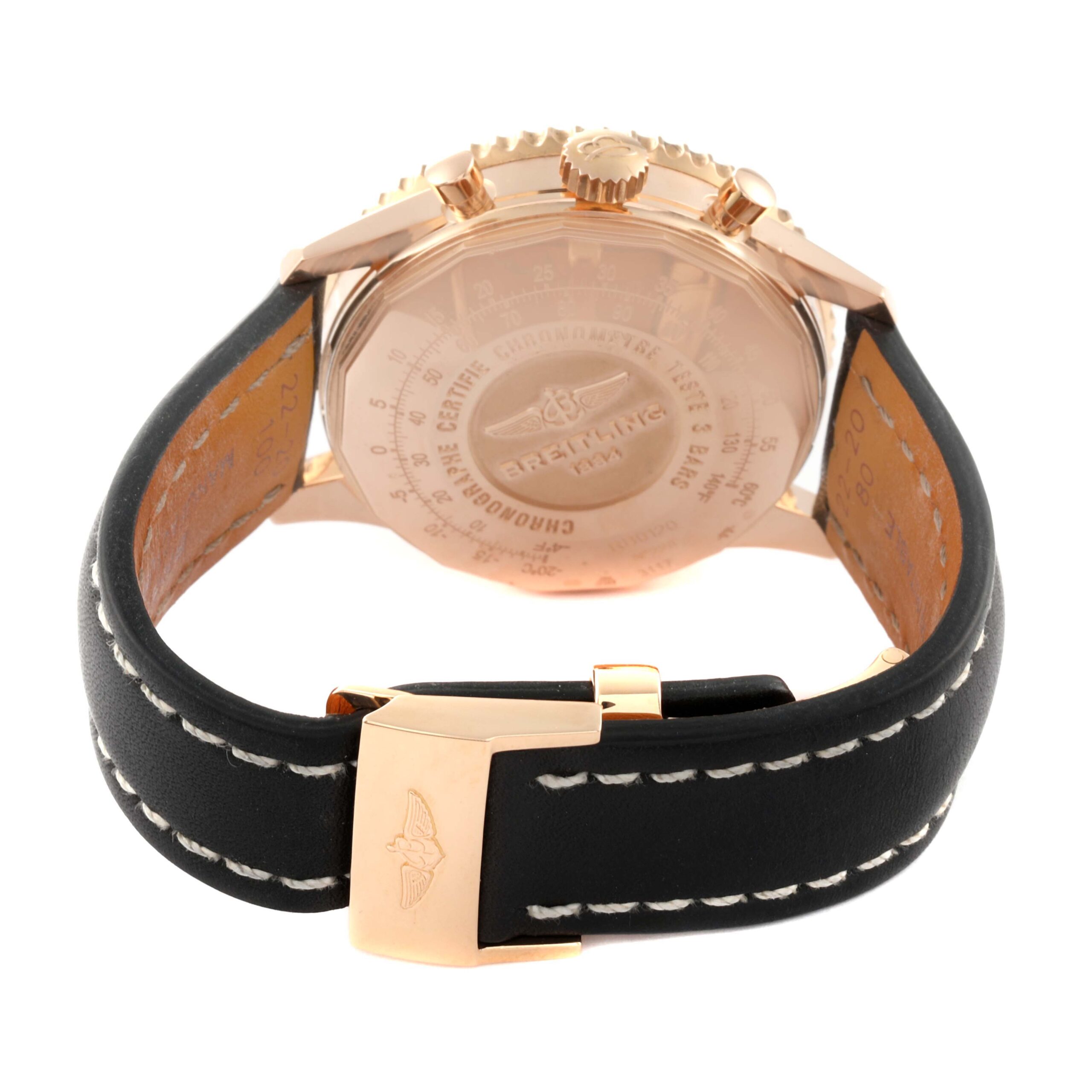 Breitling Navitimer 01 Rose Gold Black Dial Mens Watch RB0120