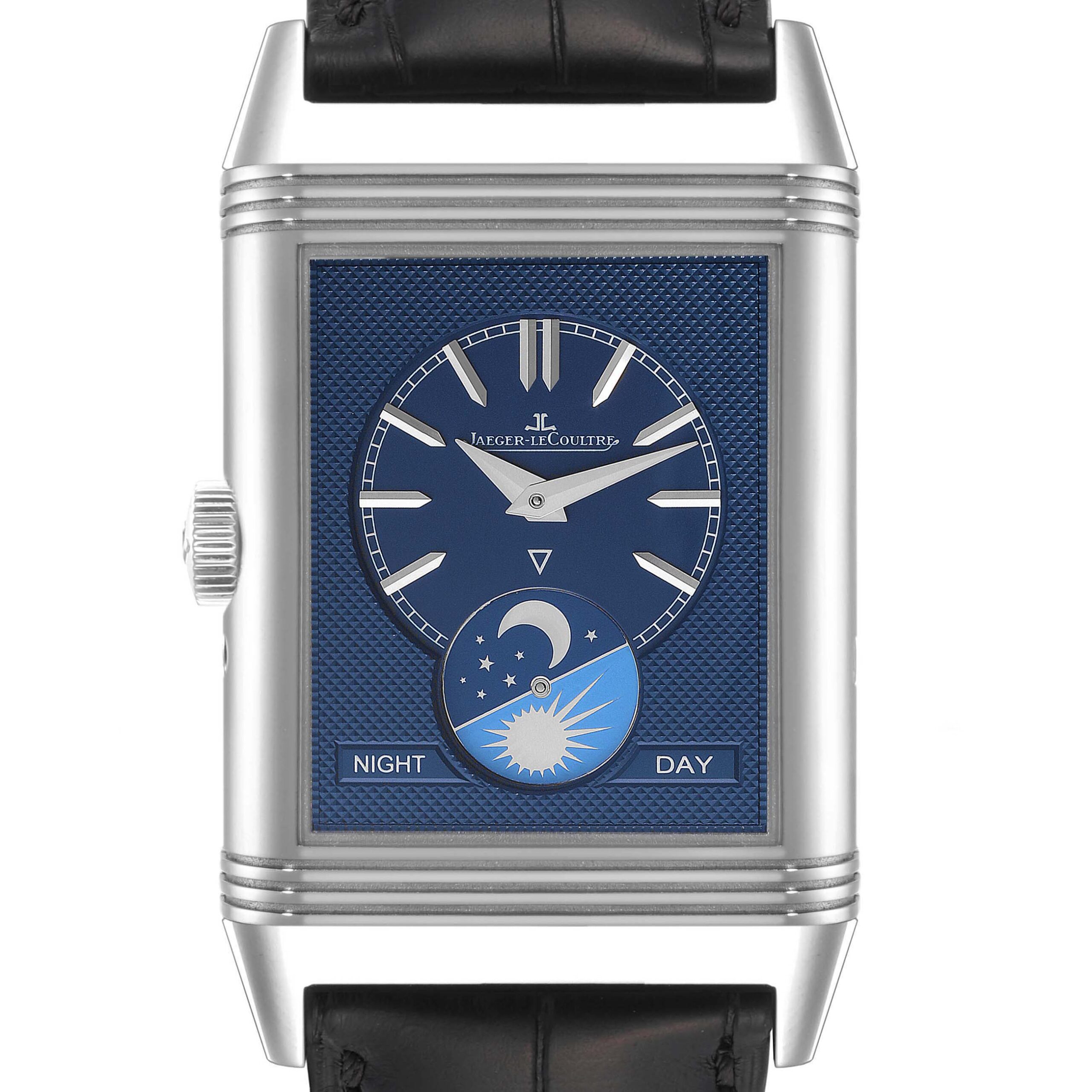 Jaeger LeCoultre Reverso Tribute Duoface Mens Watch 216.8.D3 Q3958420 Box Card