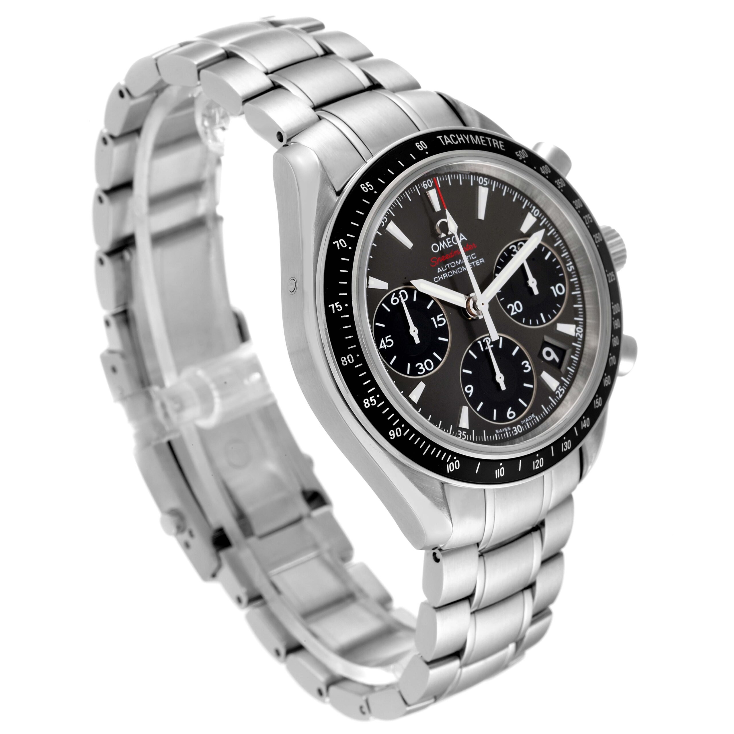 Omega Speedmaster Date Grey Dial Mens Watch 323.30.40.40.06.001 Box Card
