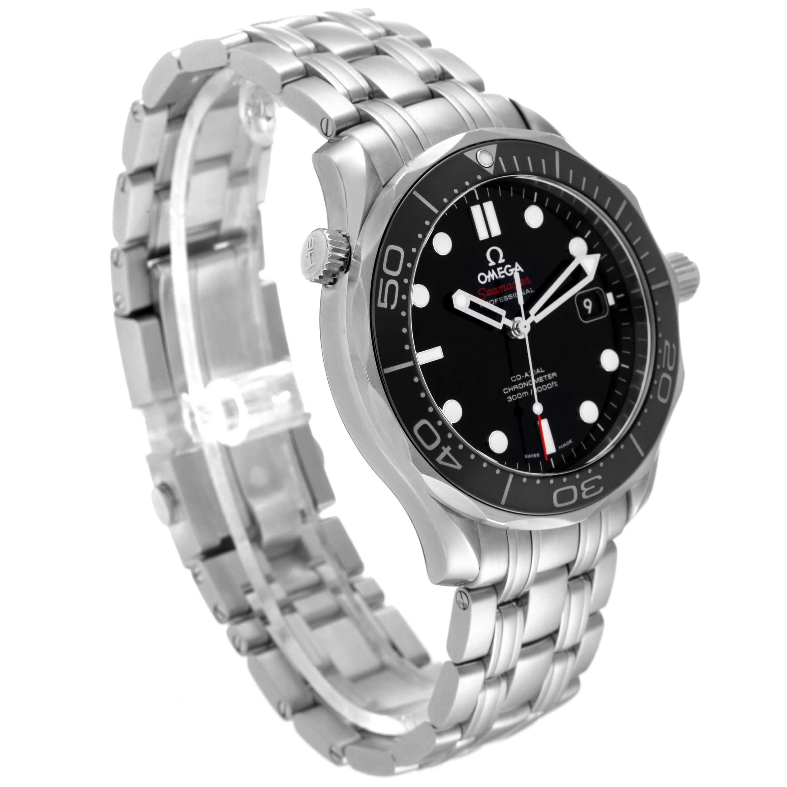 Omega Seamaster Diver 300M Black Dial Mens Watch 212.30.41.20.01.003 Box Card