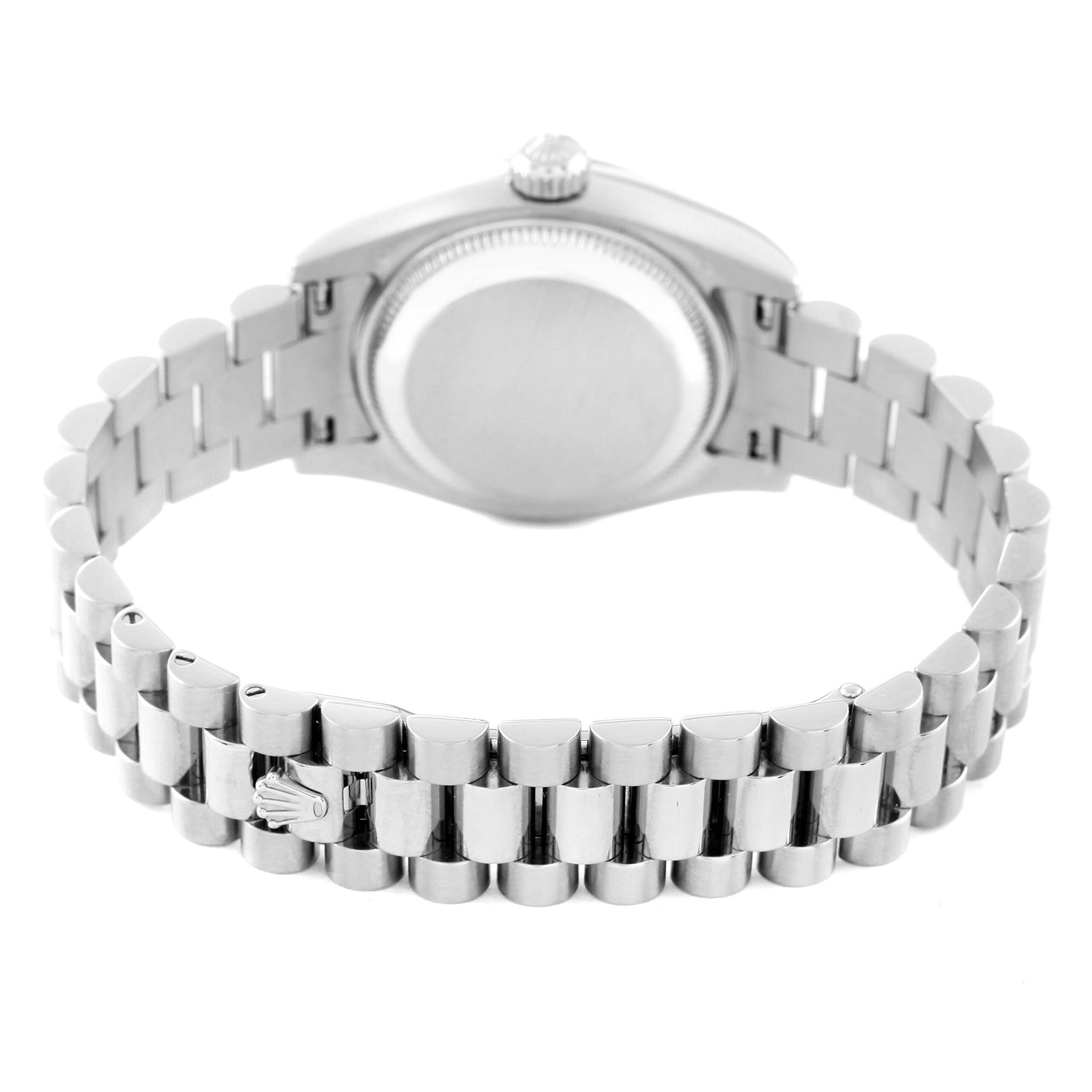 Rolex President Crown Collection White Gold Mother of Pearl Diamond Ladies Watch 179239 Box Papers