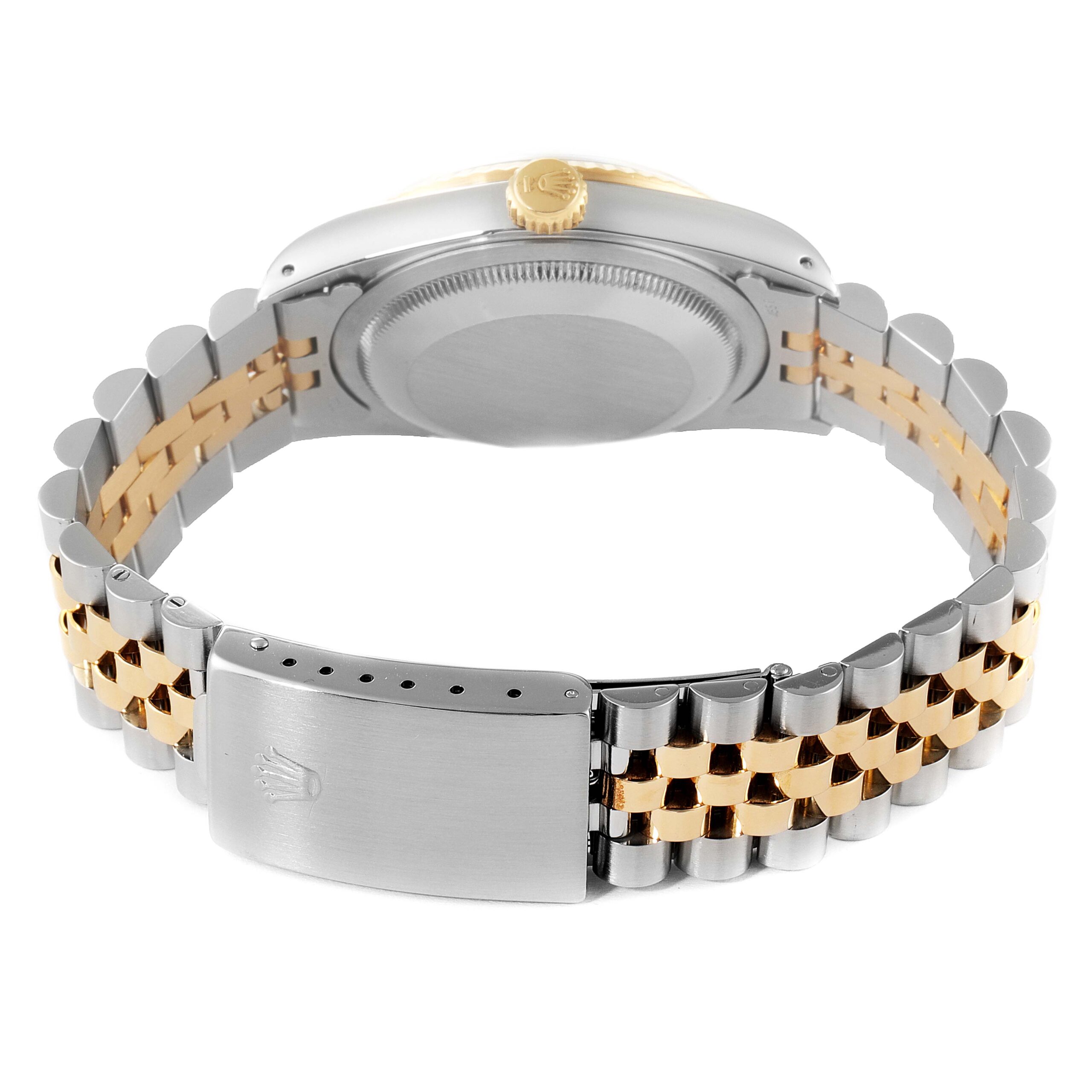 Rolex Datejust Steel Yellow Gold Black Dial Mens Watch 16233