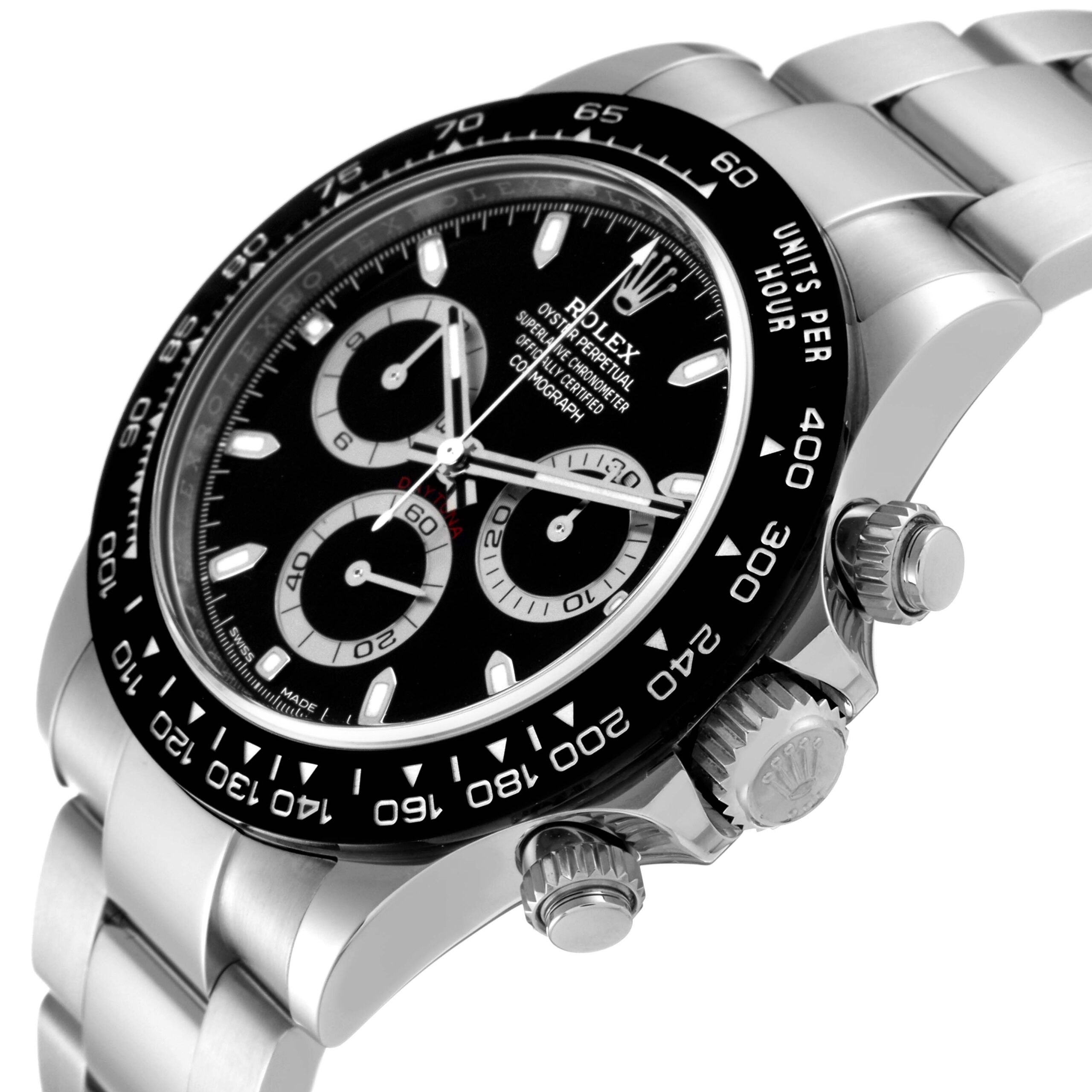 Rolex Cosmograph Daytona Ceramic Bezel Black Dial Mens Watch 116500 Box Card