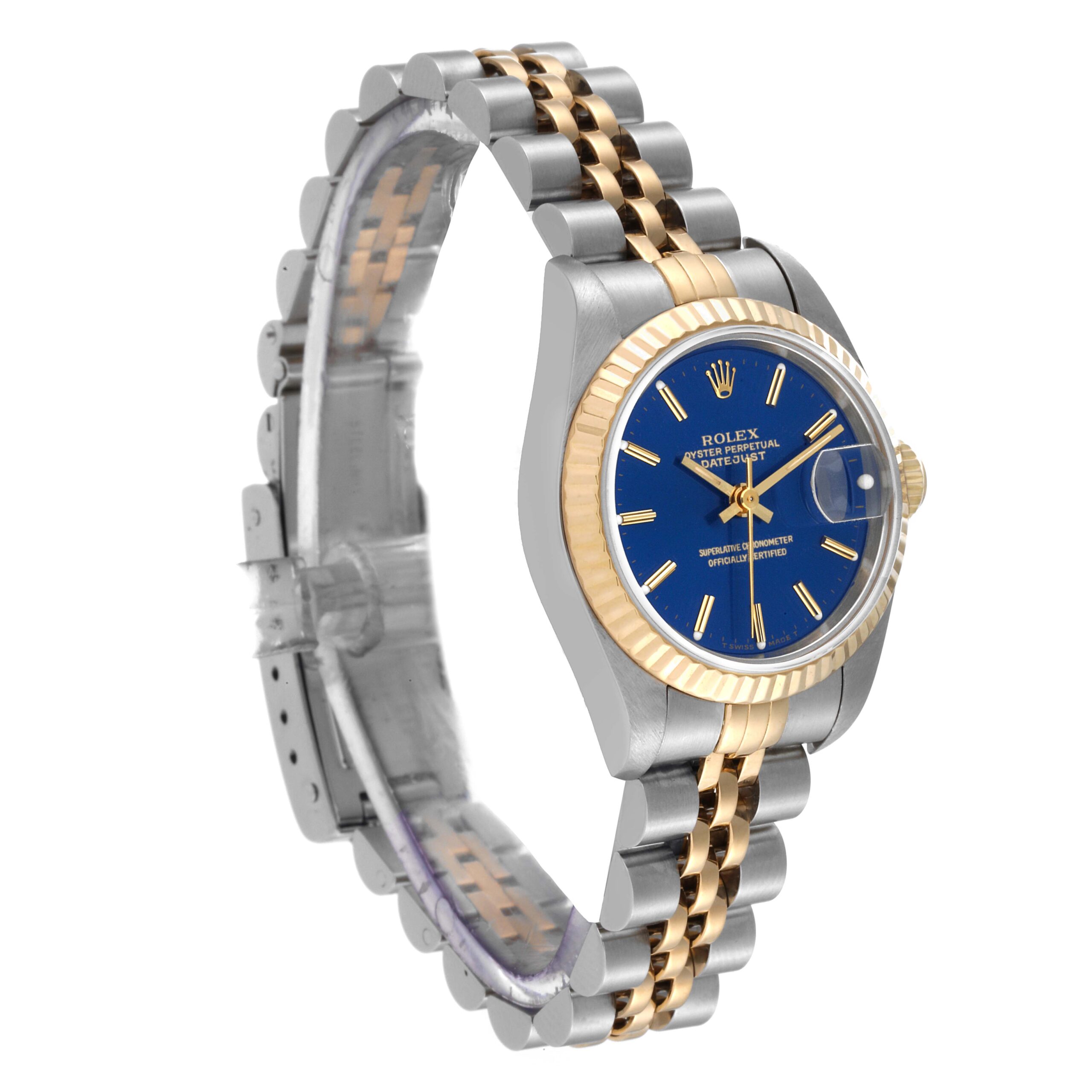 Rolex Datejust Steel Yellow Gold Blue Dial Ladies Watch 69173