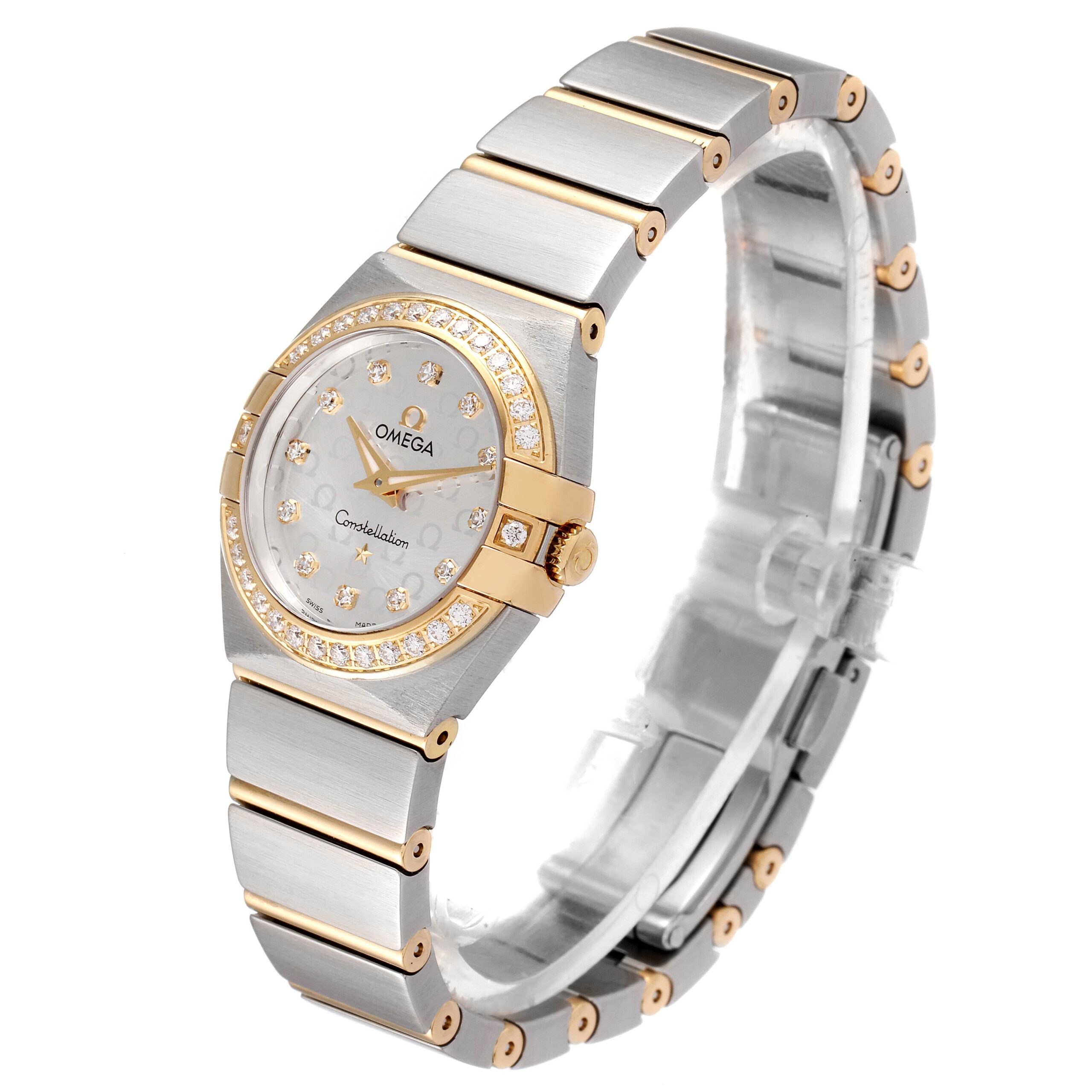 Omega Constellation Steel Yellow Gold Diamond Ladies Watch 123.25.24.60.52.001