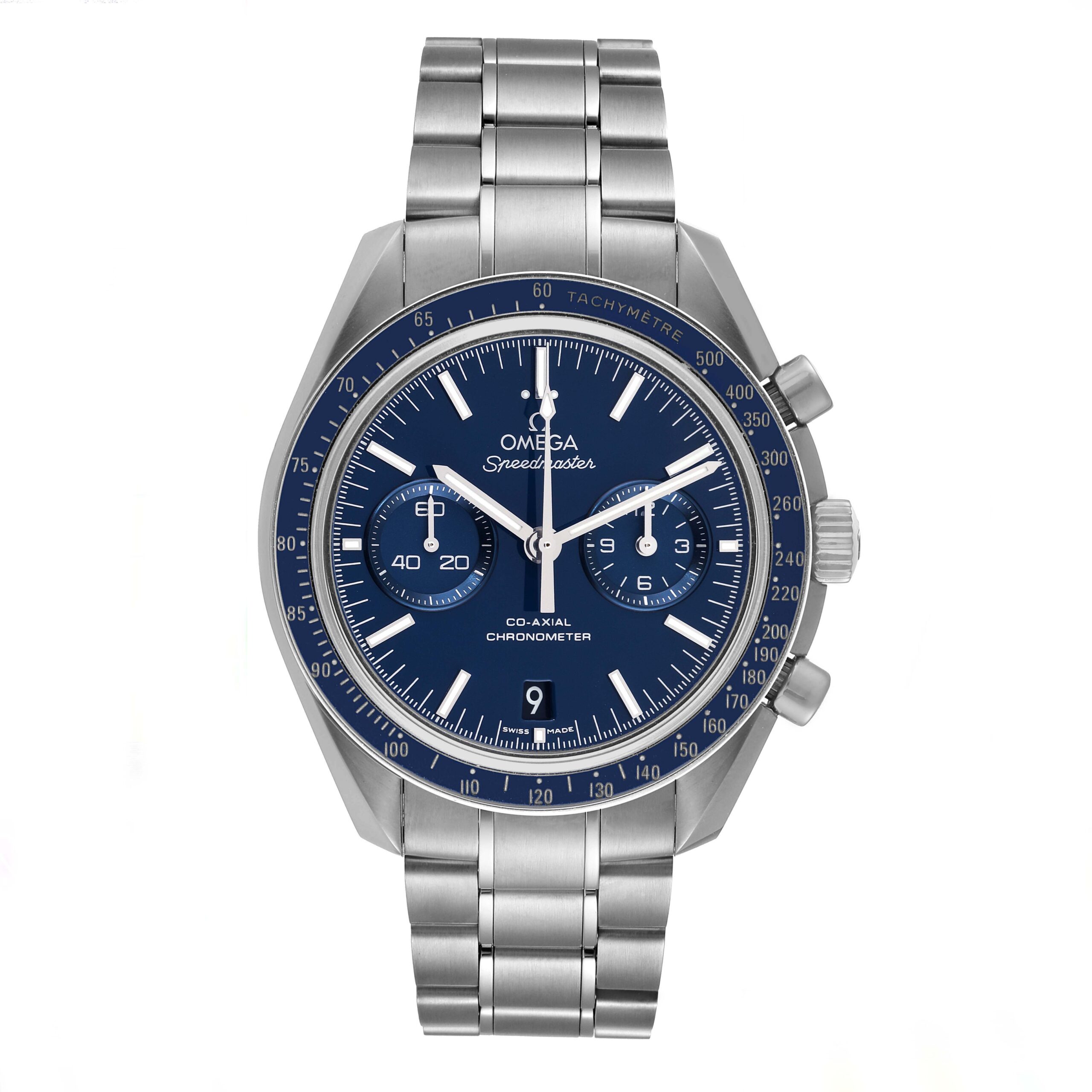 Omega Speedmaster Blue Dial Titanium Mens Watch 311.90.44.51.03.001 Box Card