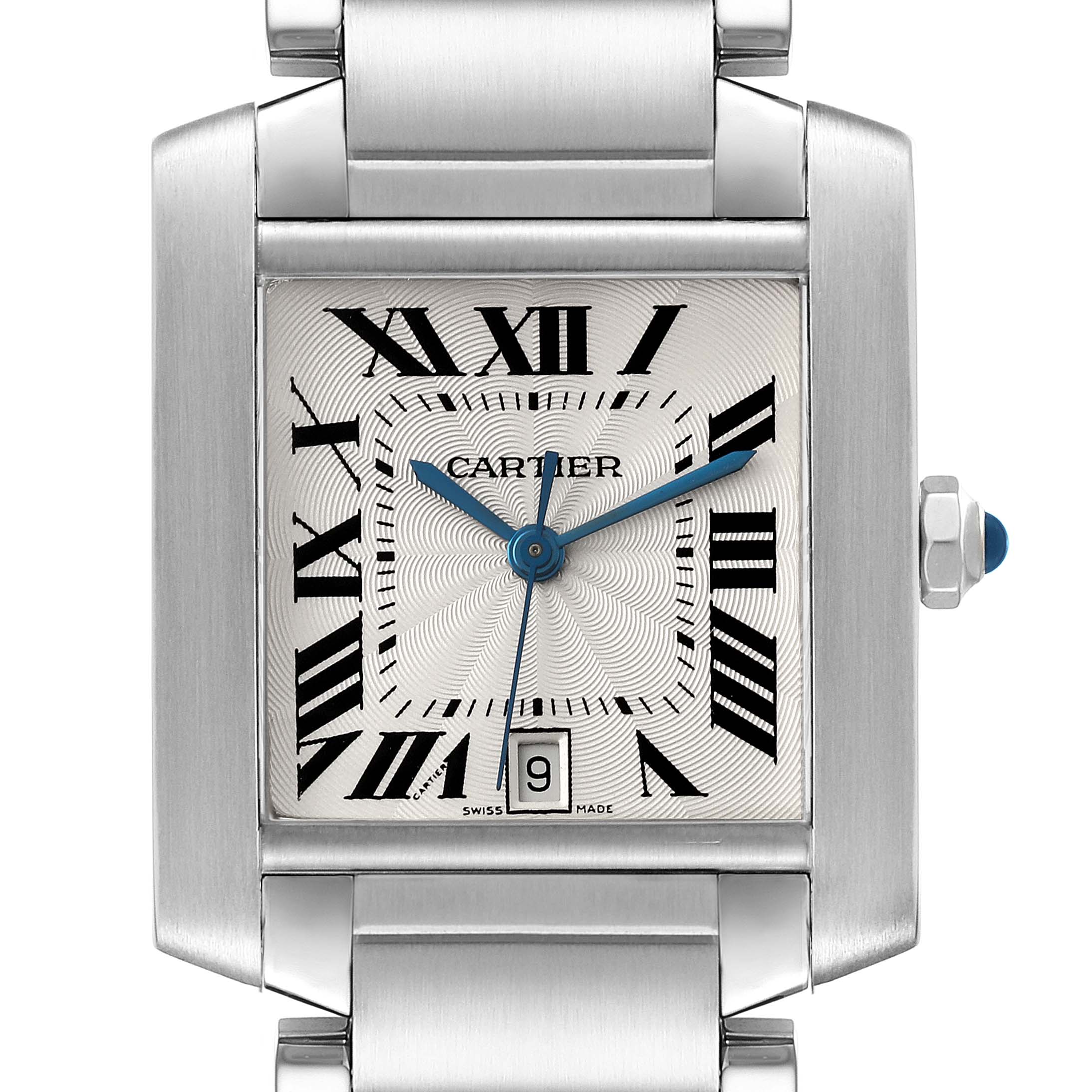 Cartier Tank Francaise Large Automatic Steel Mens Watch W51002Q3