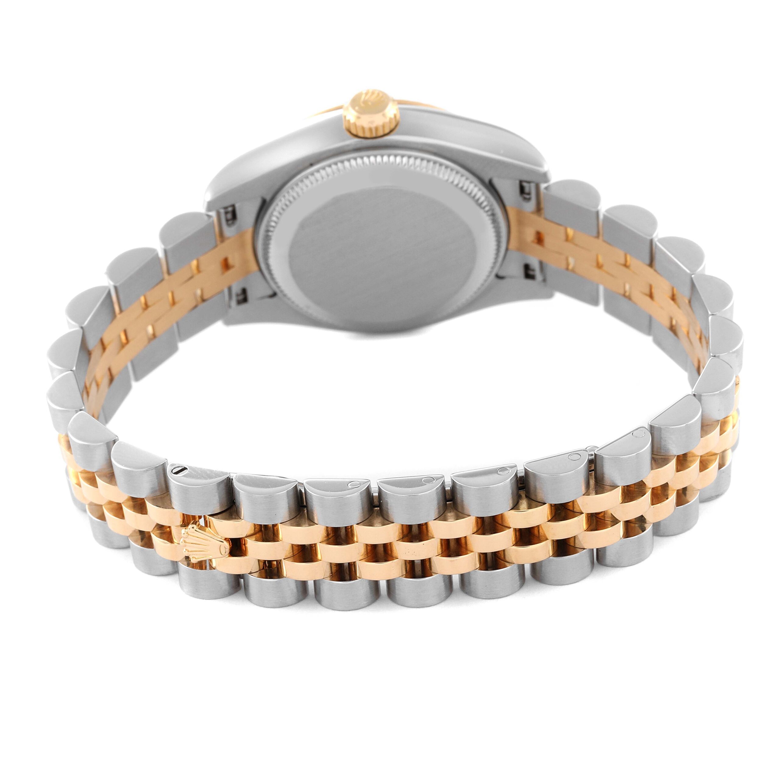 Rolex Datejust Steel Yellow Gold Blue Diamond Dial Ladies Watch 179173