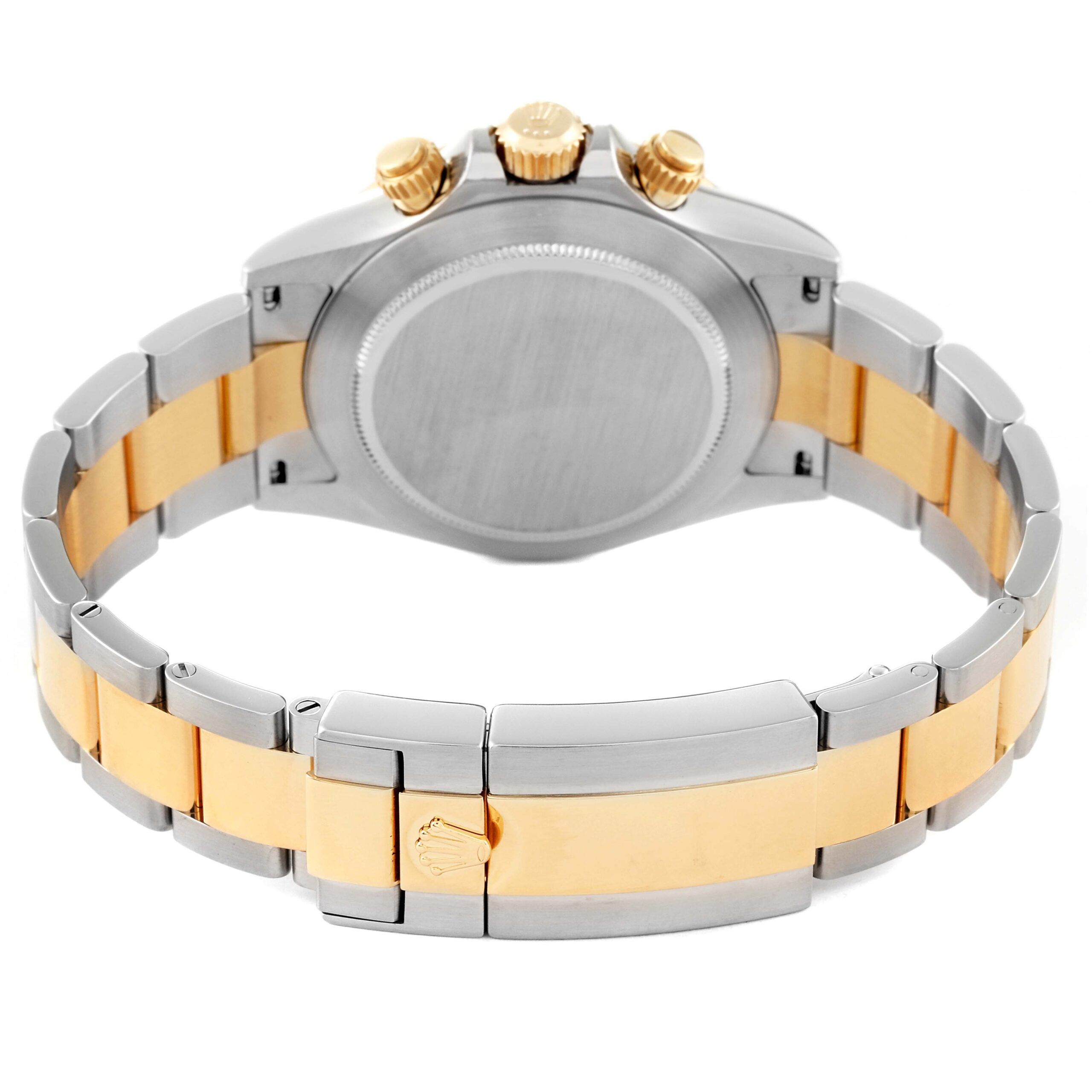 Rolex Daytona Yellow Gold Steel Mother of Pearl Diamond Mens Watch 116523 Box Card