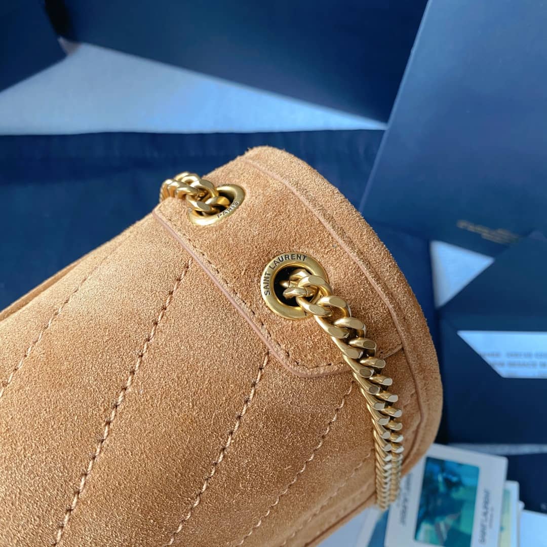 YSL Dupes Bags Niki Small In Suede Leather Caramel Bag(ColaReps)