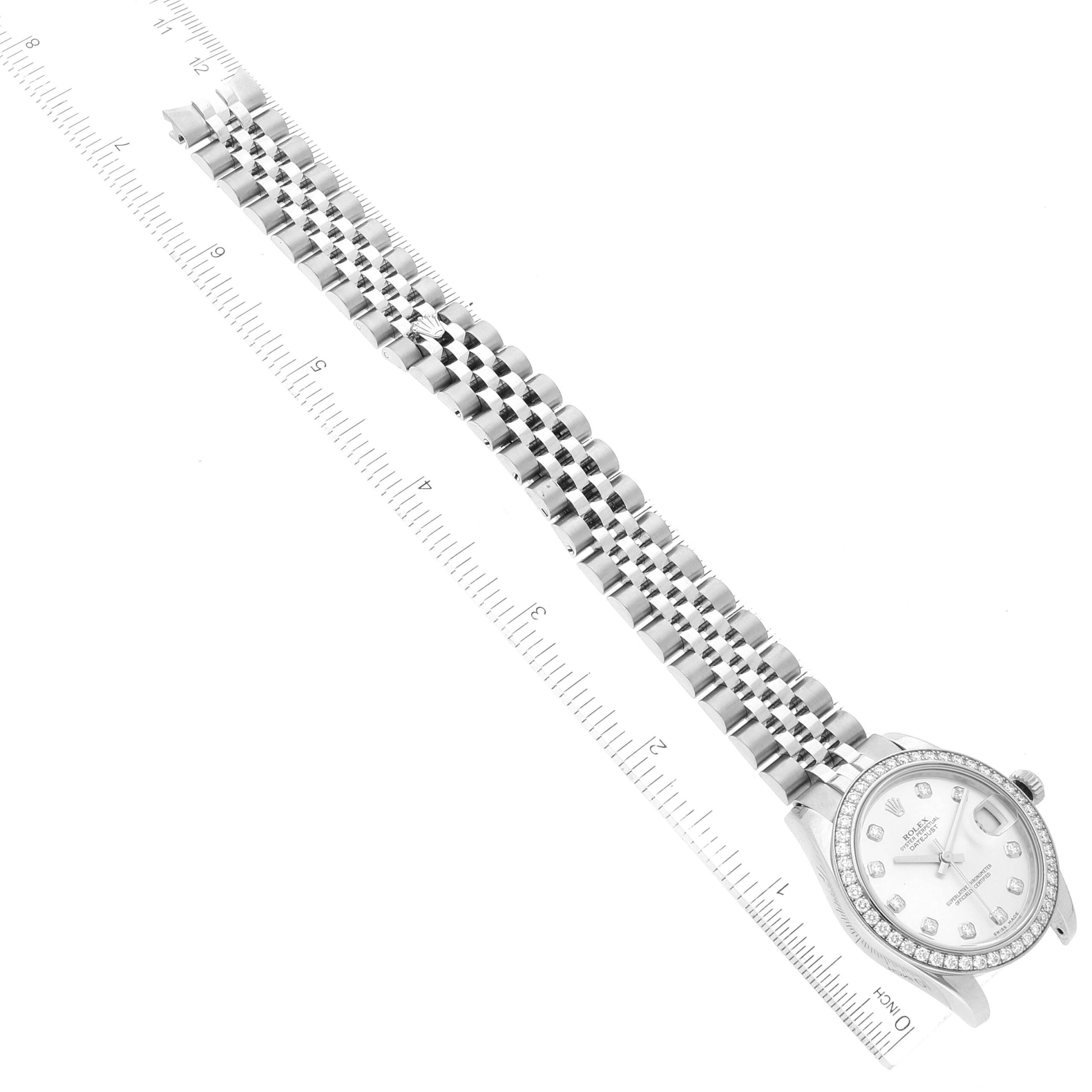 Rolex Datejust Midsize Steel White Gold Diamond Ladies Watch 178384