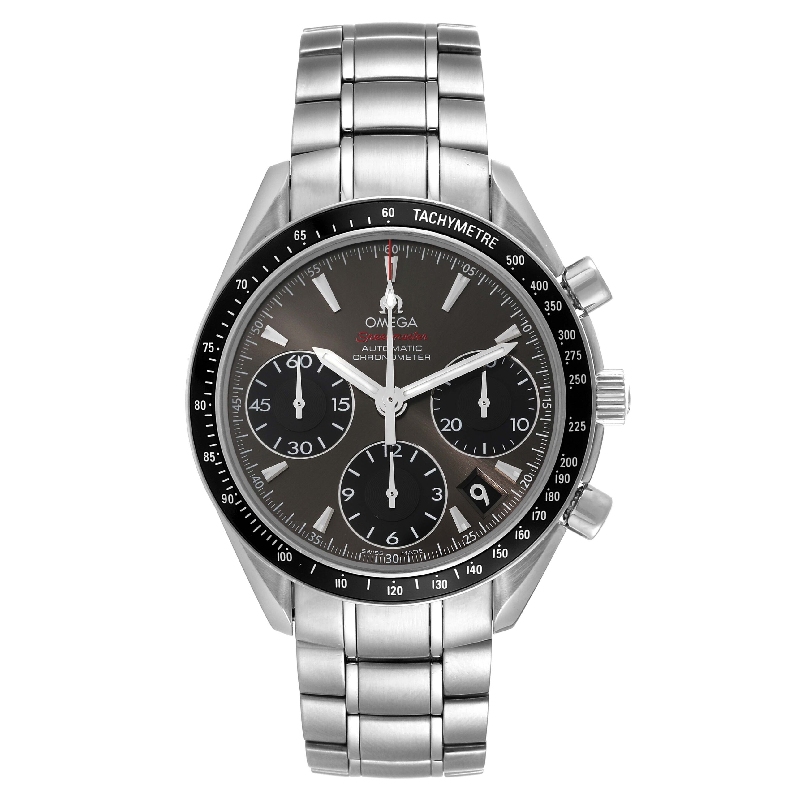 Omega Speedmaster Date Grey Dial Mens Watch 323.30.40.40.06.001 Box Card