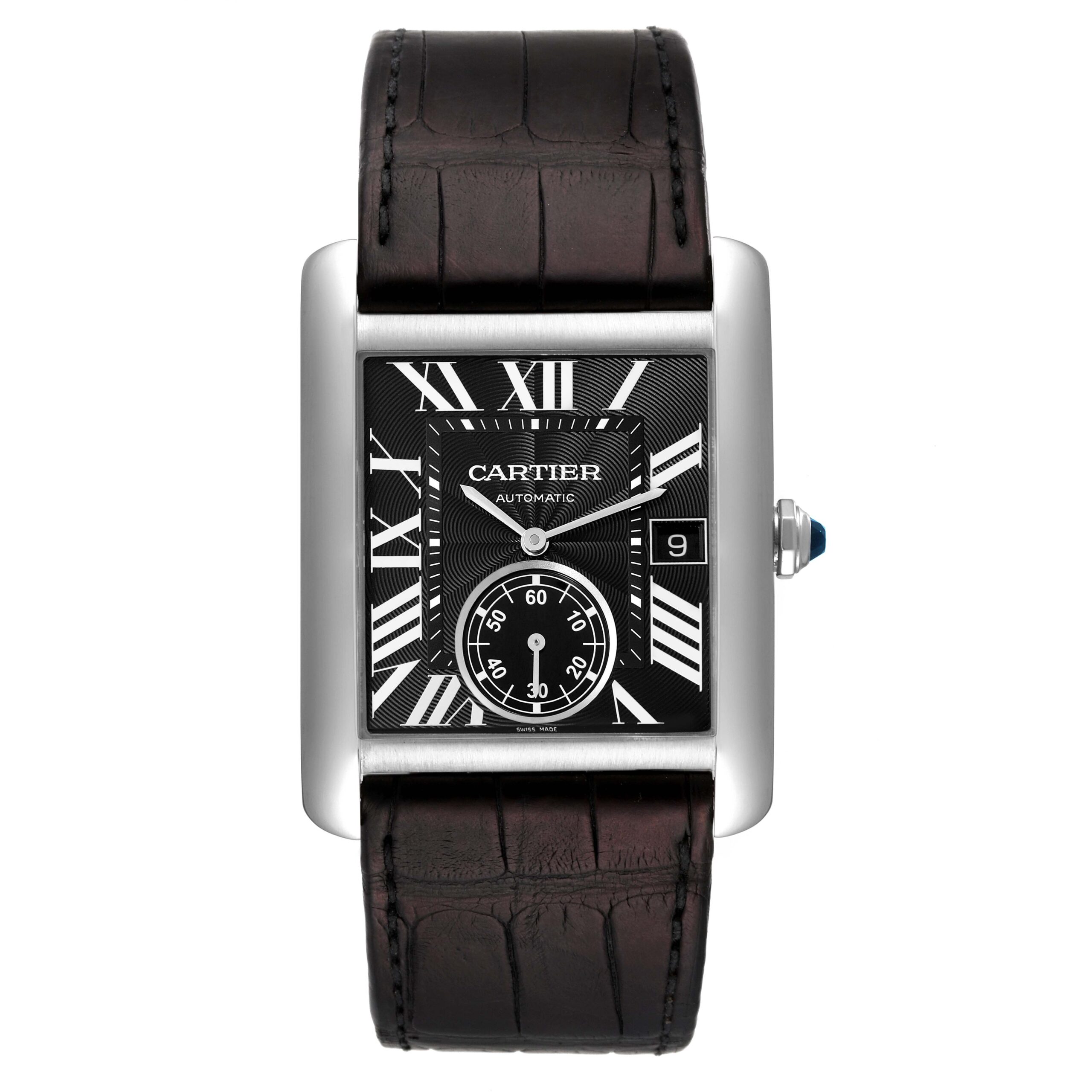 Cartier Tank MC Black Dial Automatic Mens Watch W5330004 Box Papers