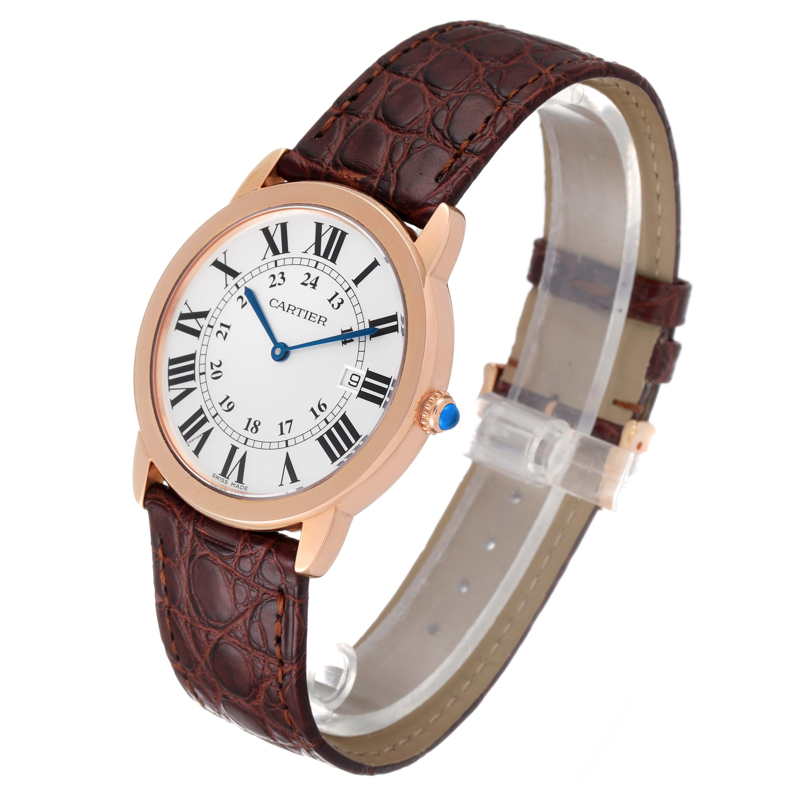 Cartier Ronde Solo Large Rose Gold Steel Mens Watch W6701008