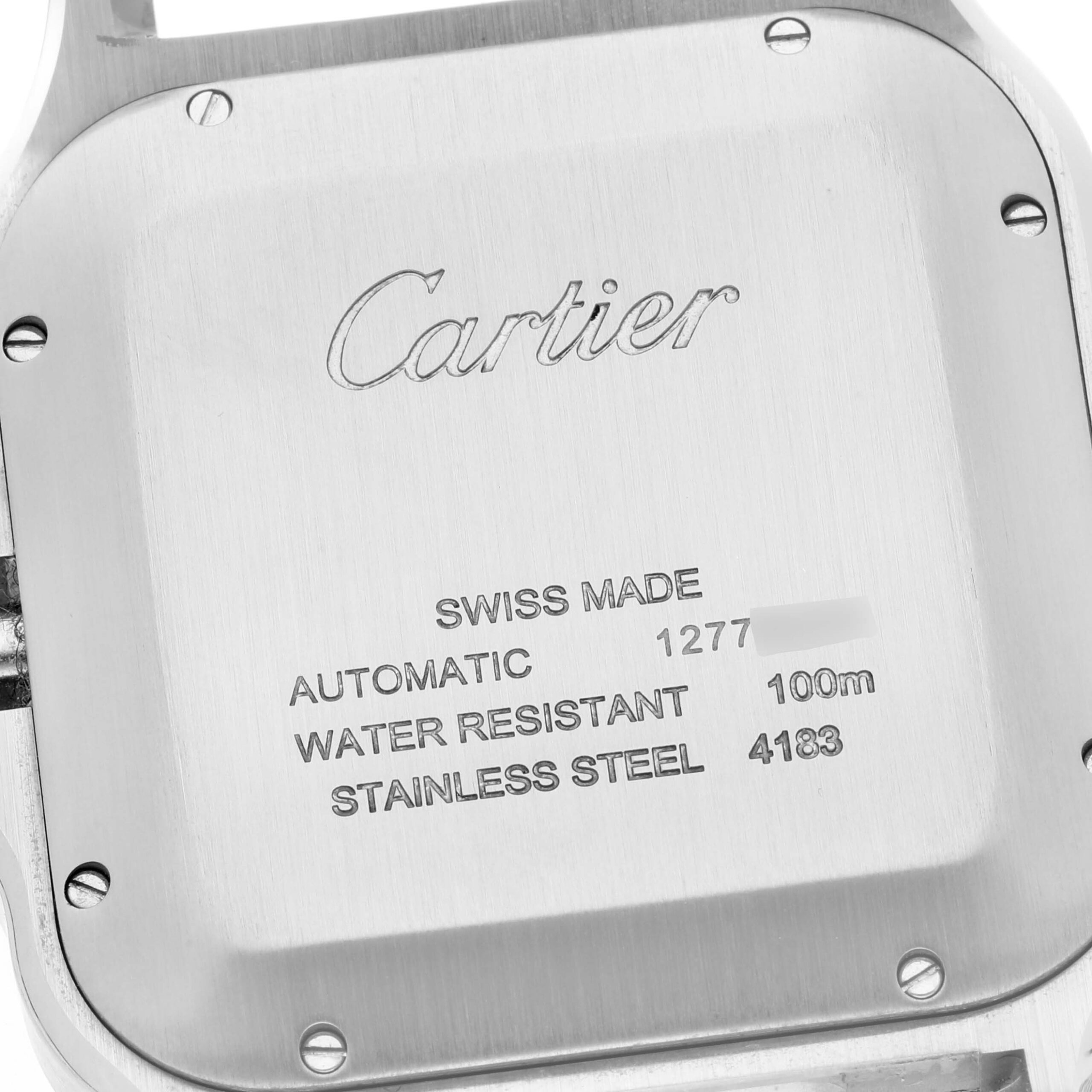Cartier Santos XL Chronograph Steel ADLC Mens Watch WSSA0017 Box Card