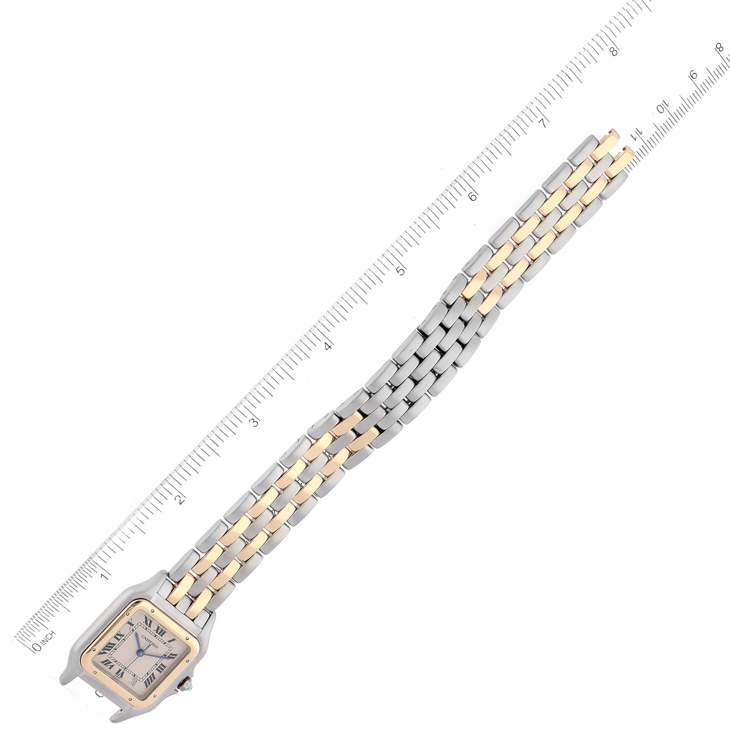 Cartier Panthere Large Steel 18K Yellow Gold Two Row Watch W25028B6