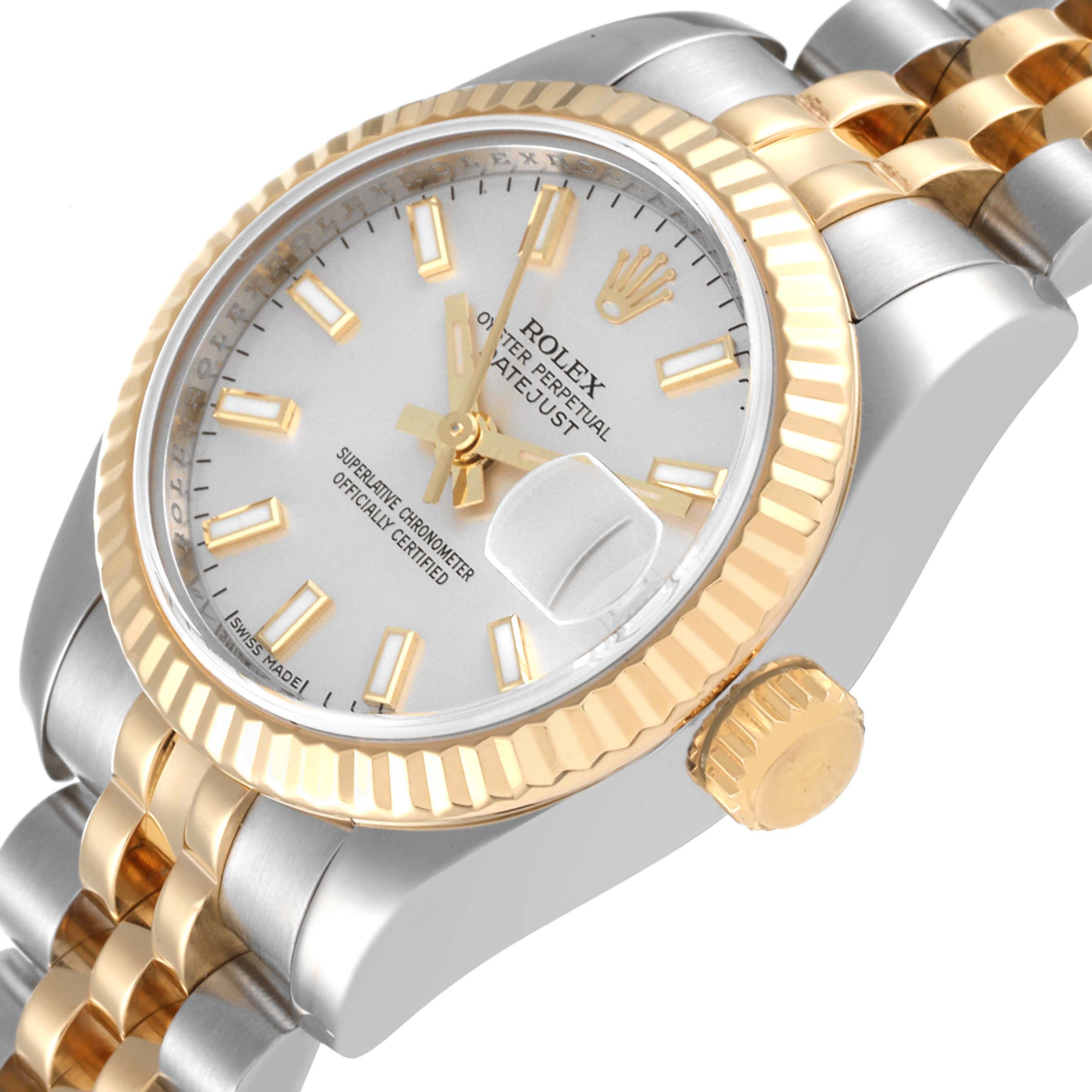 Rolex Datejust Steel Yellow Gold Silver Dial Ladies Watch 179173