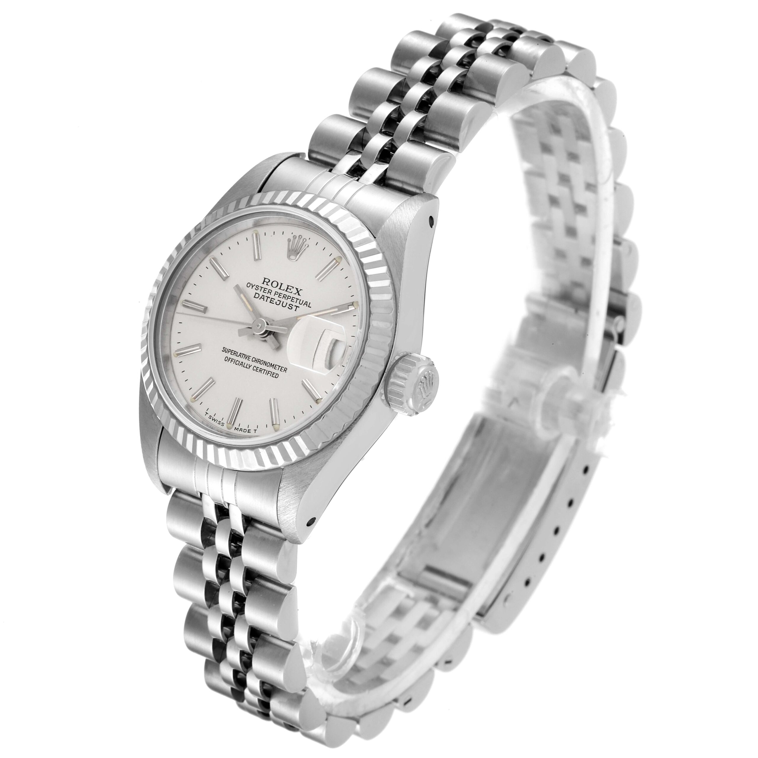 Rolex Datejust Steel White Gold Silver Dial Ladies Watch 69174