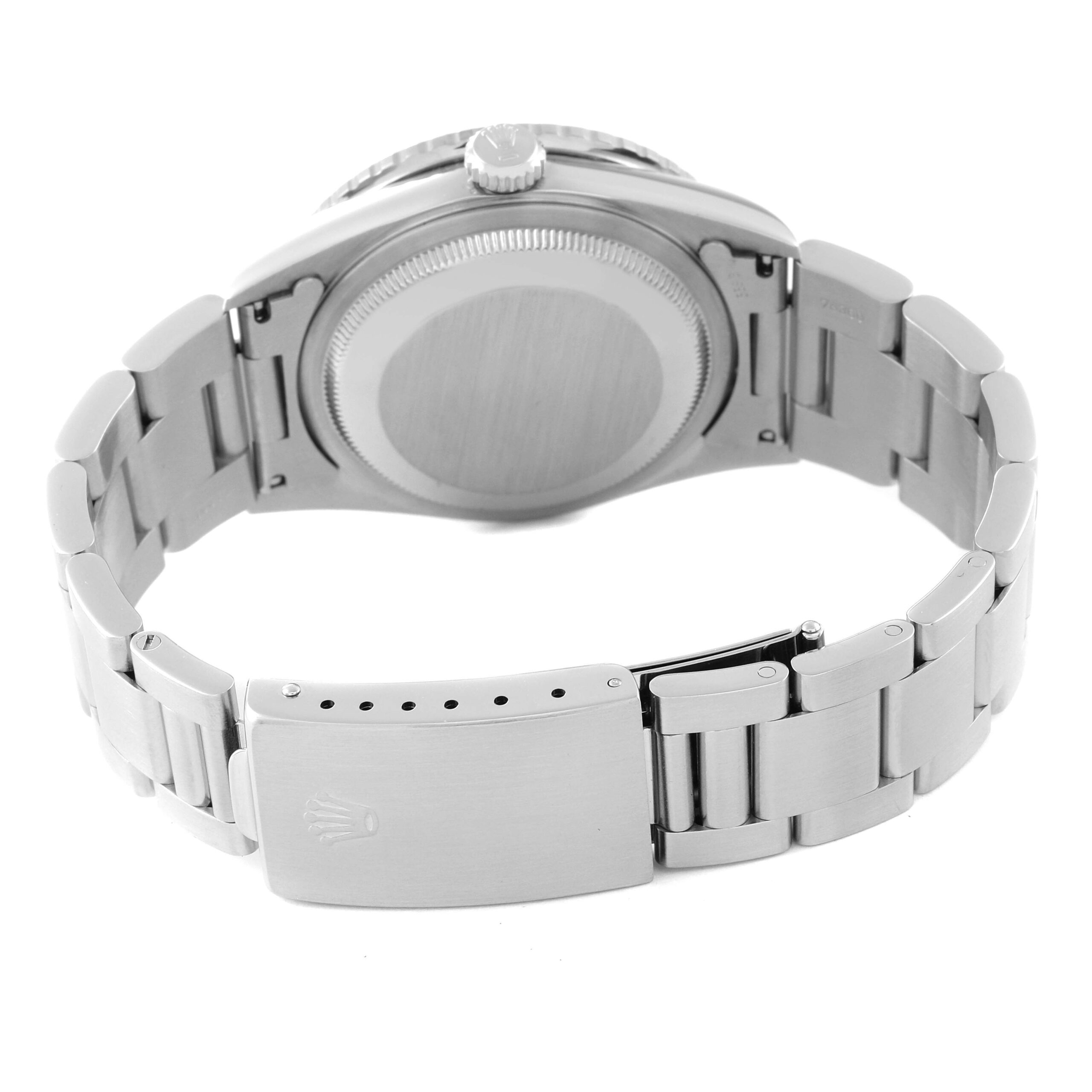 Rolex Datejust Turnograph Steel White Gold White Roman Dial Mens Watch 16264