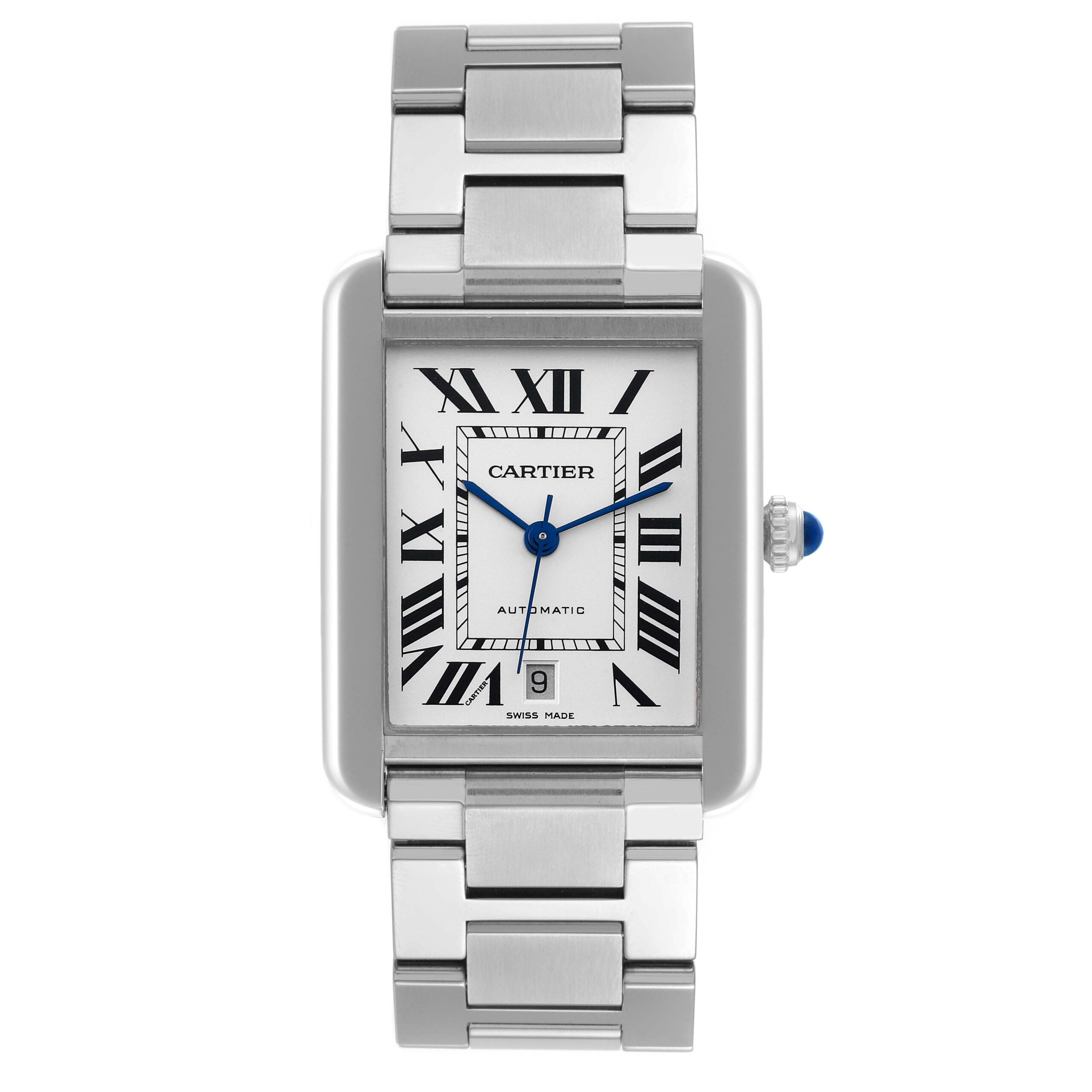 Cartier Tank Solo XL Silver Dial Automatic Steel Mens Watch W5200028
