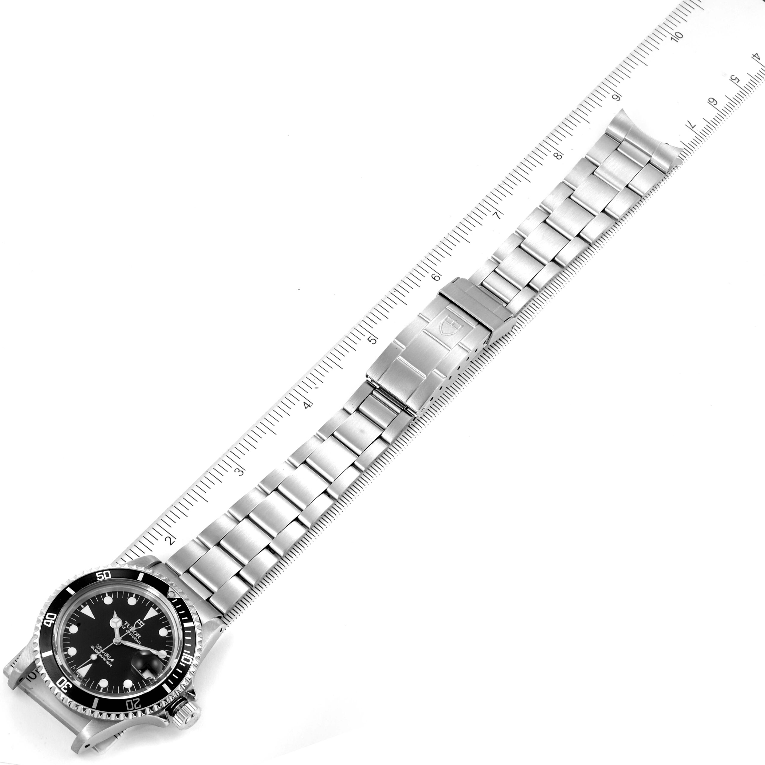 Tudor Submariner Prince Oysterdate Black Dial Steel Mens Watch 76100