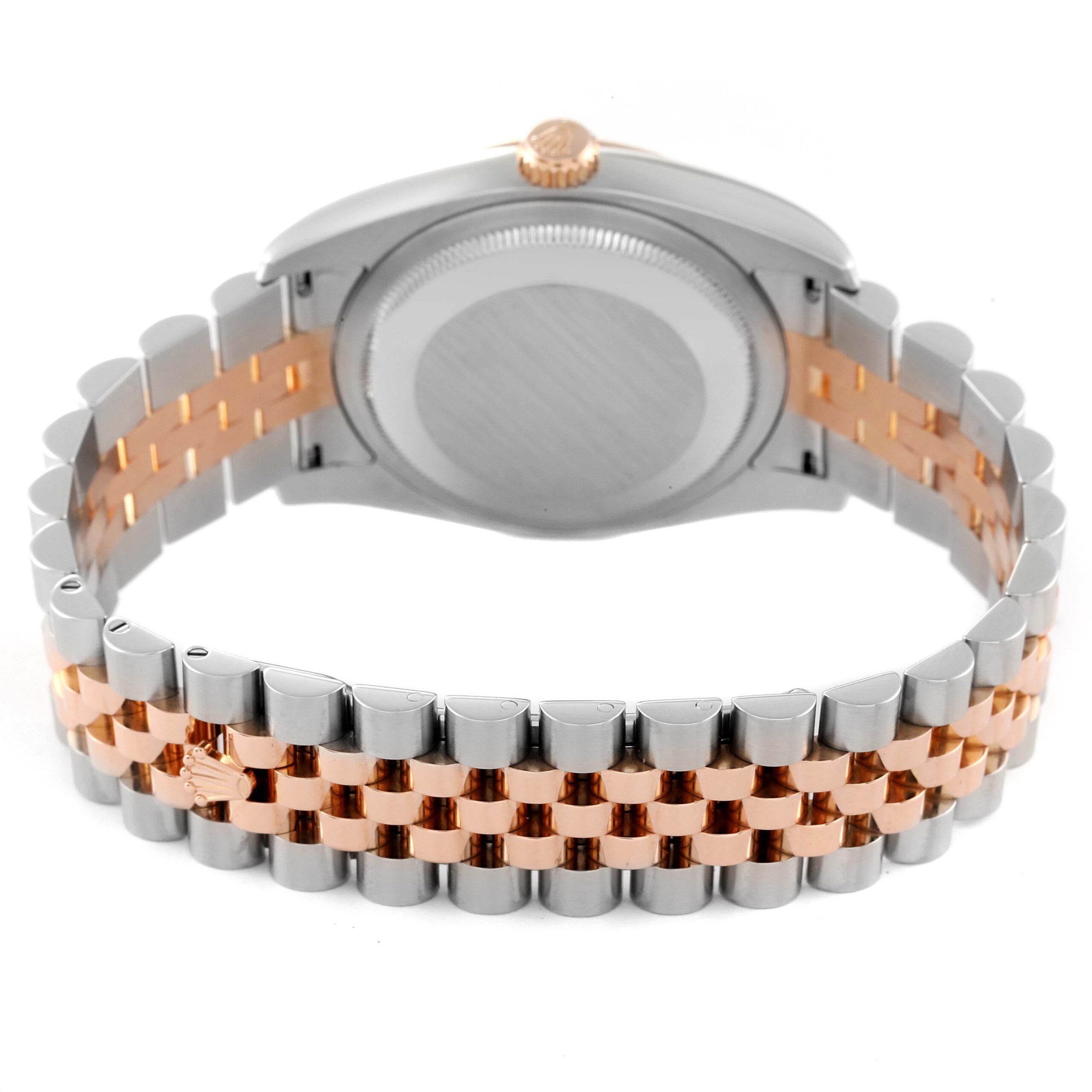 Rolex Datejust Steel Rose Gold White Diamond Dial Mens Watch 116231