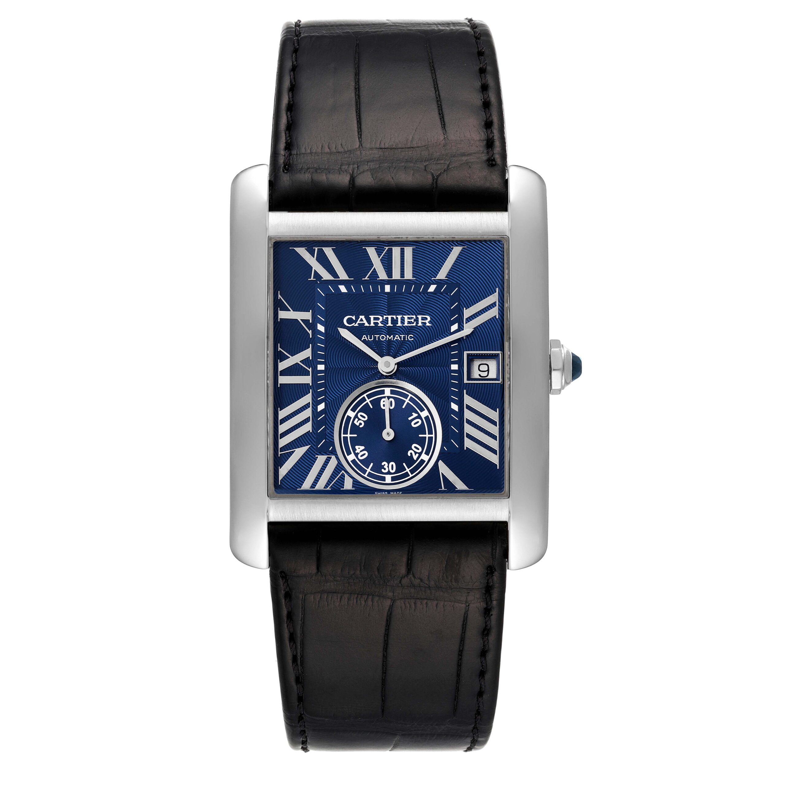 Cartier Tank MC Blue Dial Automatic Steel Mens Watch WSTA0010