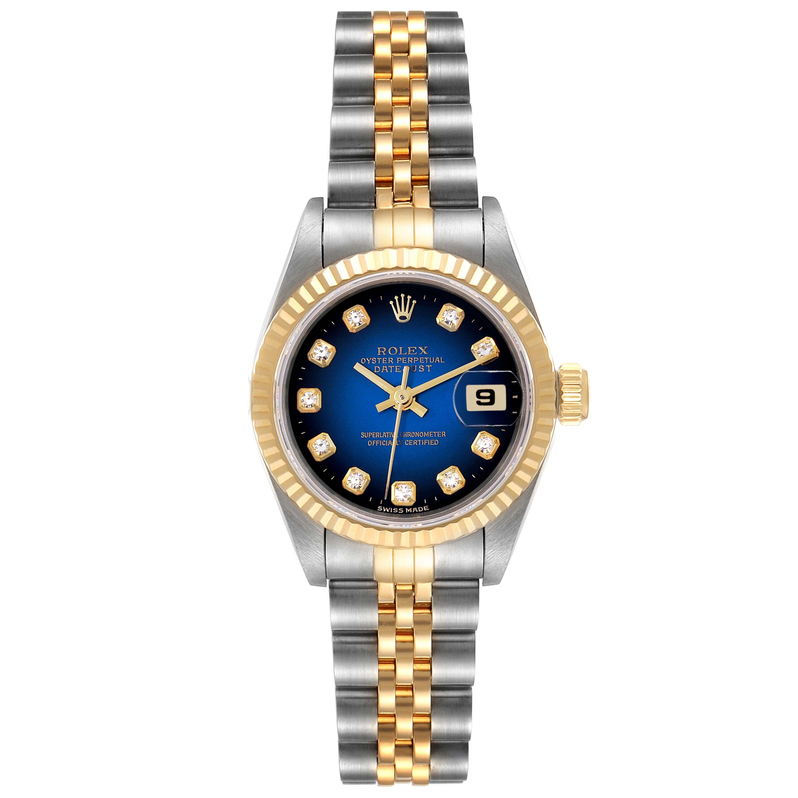 Rolex Datejust Diamond Dial Steel Yellow Gold Ladies Watch 69173 Box Papers  #x2B; 1 Extra Link