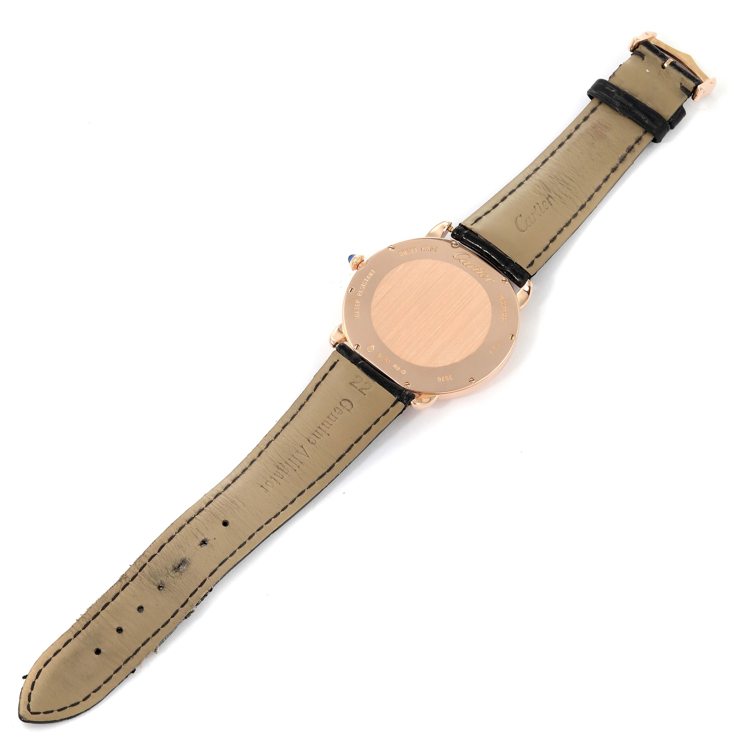 Cartier Ronde Louis Rose Gold Silver Dial Mens Watch W6801004