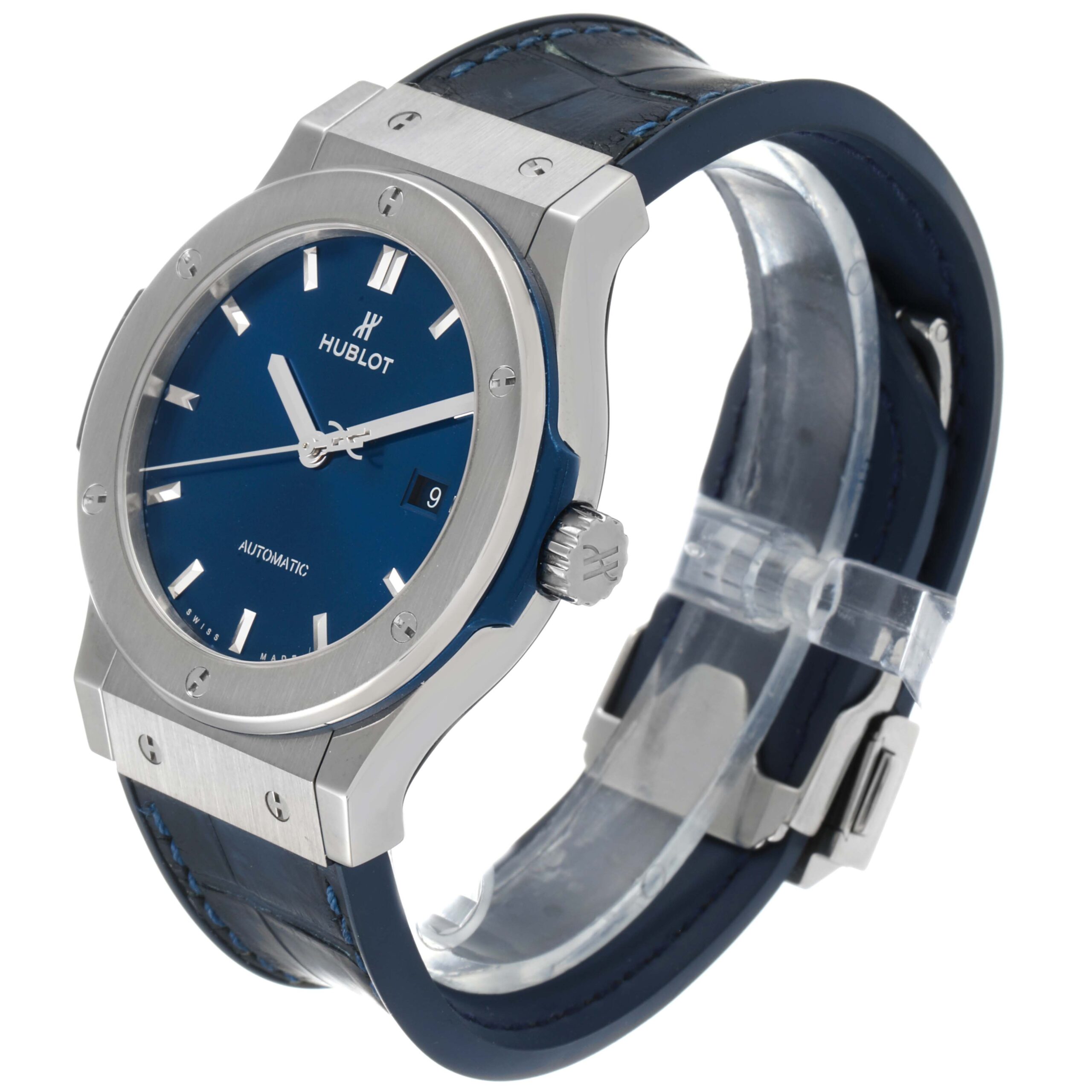 Hublot Classic Fusion Titanium 42mm Blue Dial Mens Watch 542.NX.7170.LR