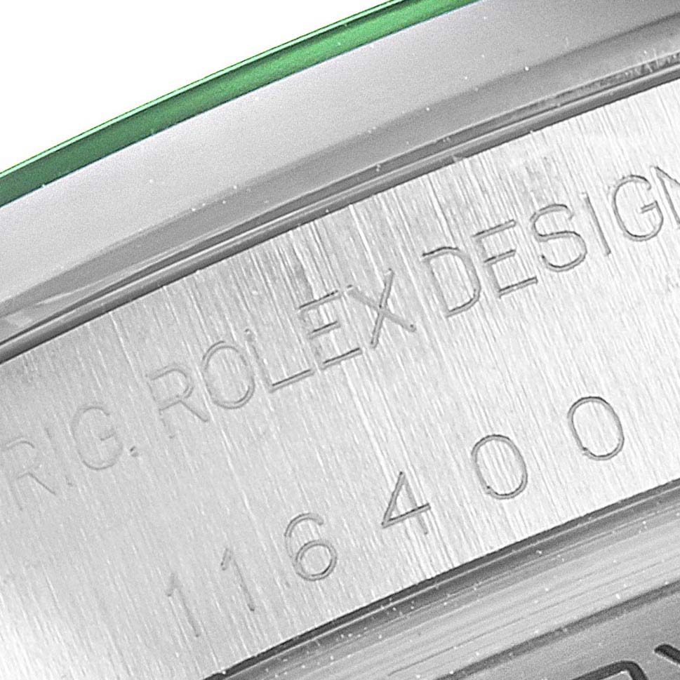 Rolex Milgauss Black Dial Green Crystal Steel Mens Watch 116400V Box Card