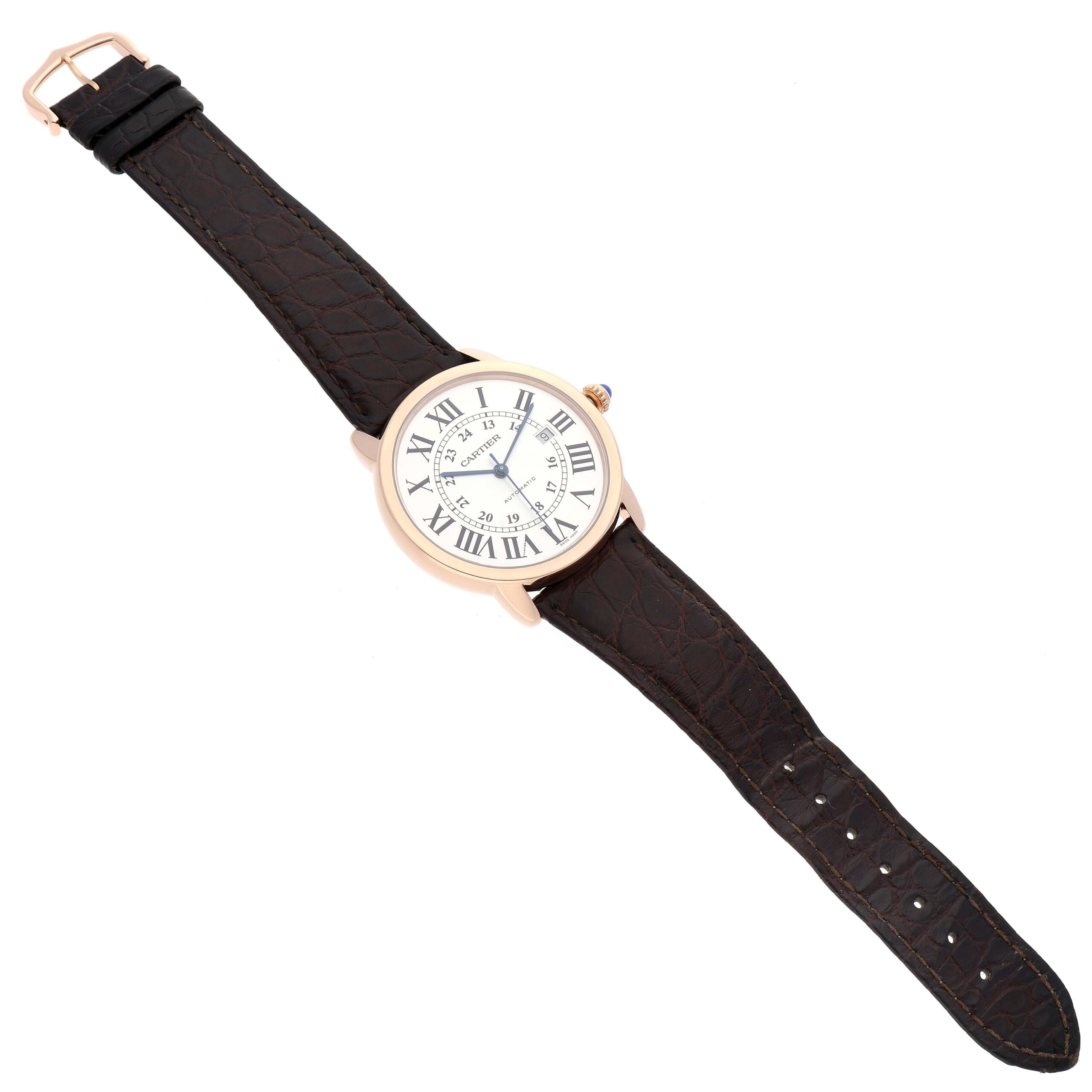 Cartier Ronde Solo XL Automatic Rose Gold Steel Mens Watch W6701009