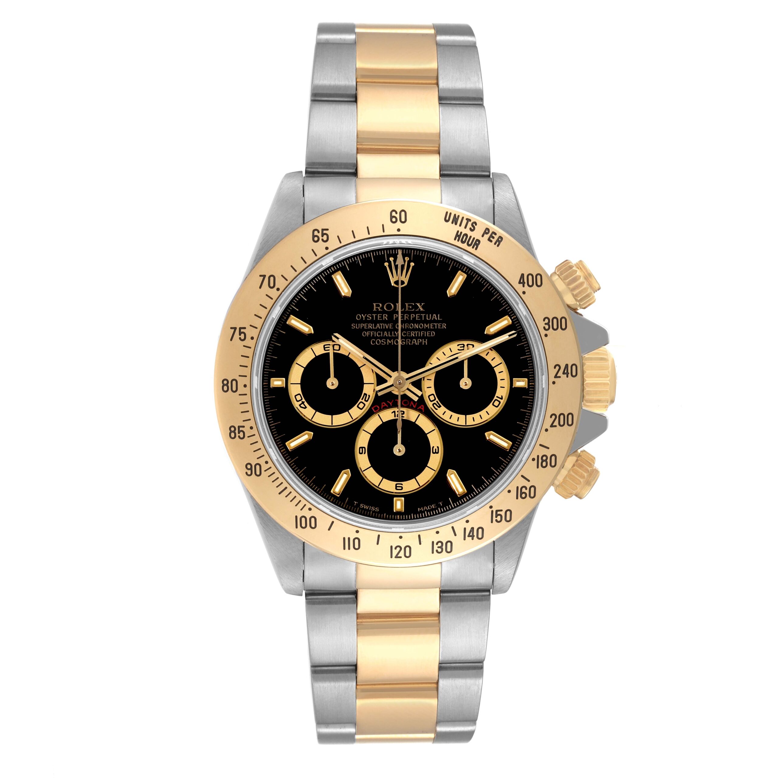 Rolex Daytona Steel Yellow Gold Black Dial Mens Watch 16523