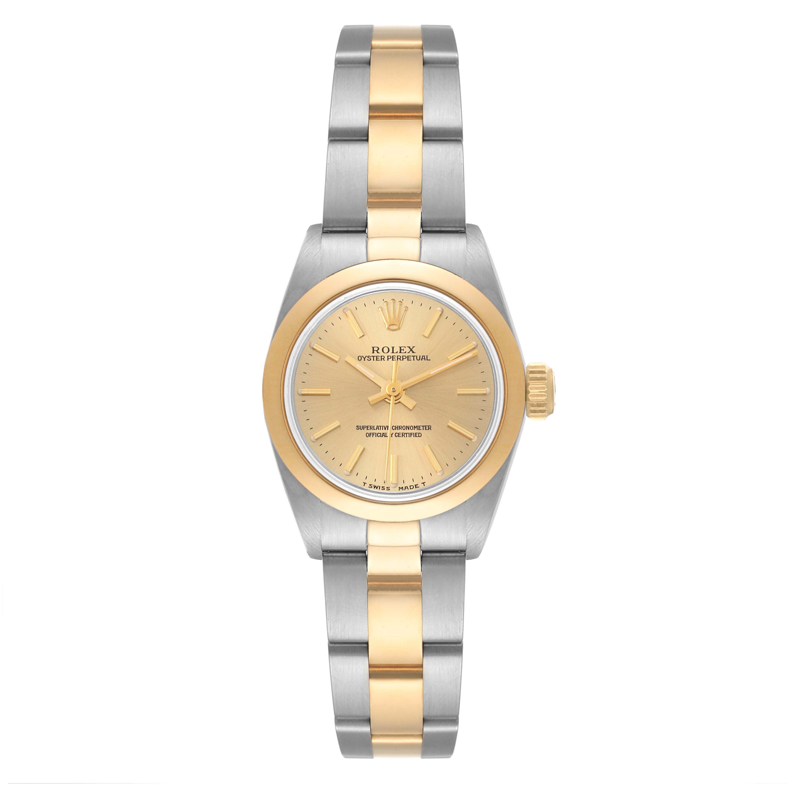 Rolex Oyster Perpetual NonDate Steel Yellow Gold Ladies Watch 67183