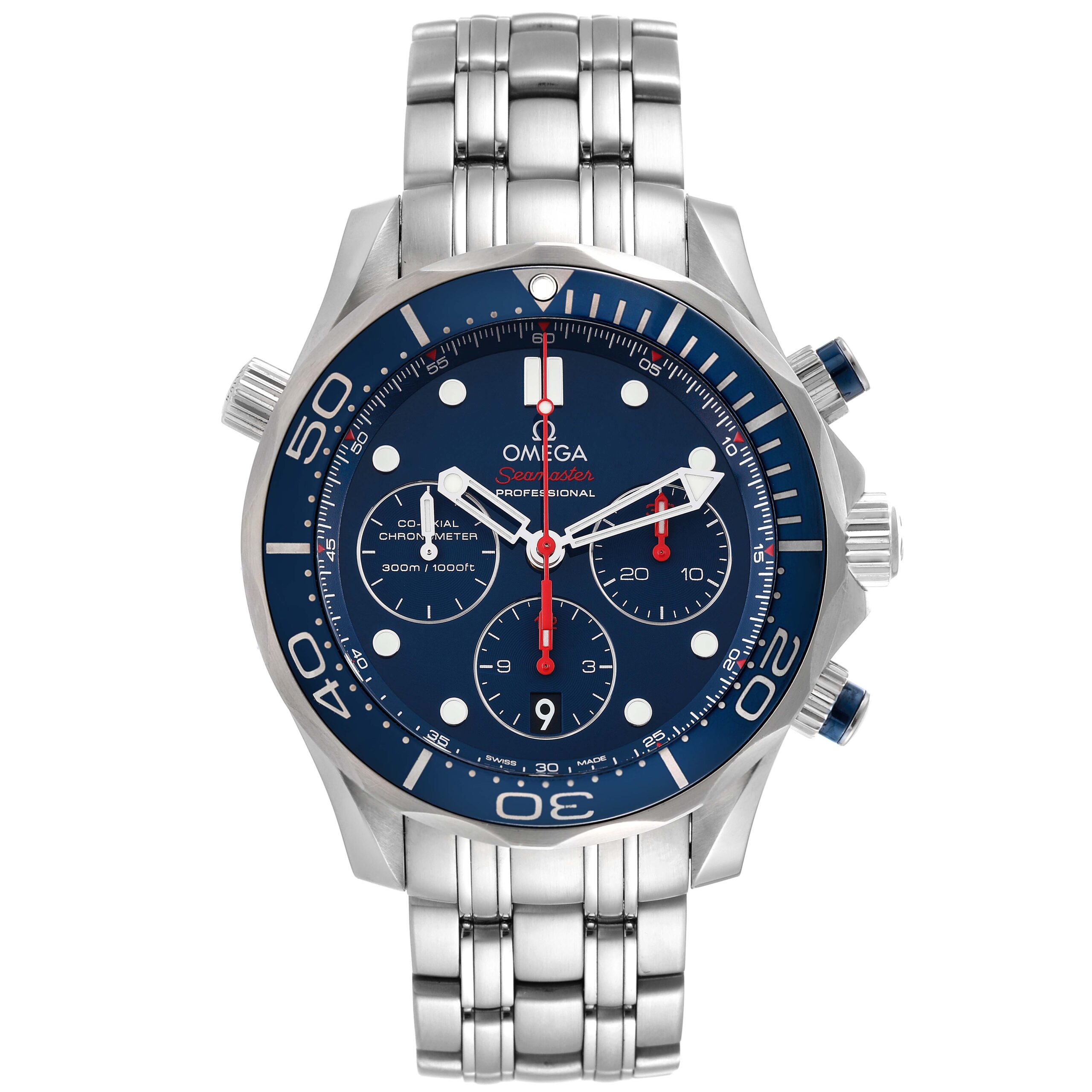 Omega Seamaster Diver Chronograph Steel Mens Watch 212.30.44.50.03.001 Box Card