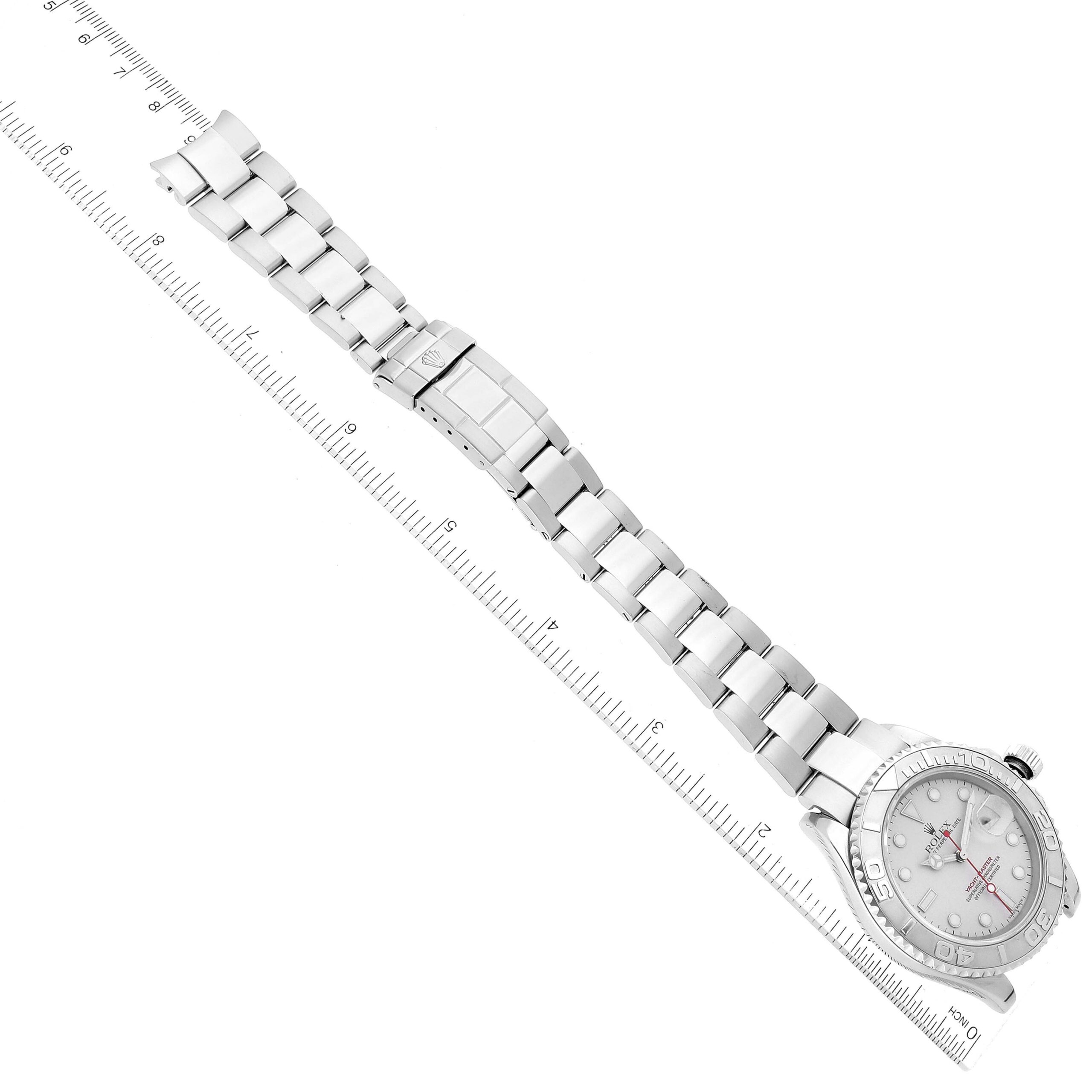 Rolex Yachtmaster Platinum Dial Bezel Steel Mens Watch 16622 Box Papers