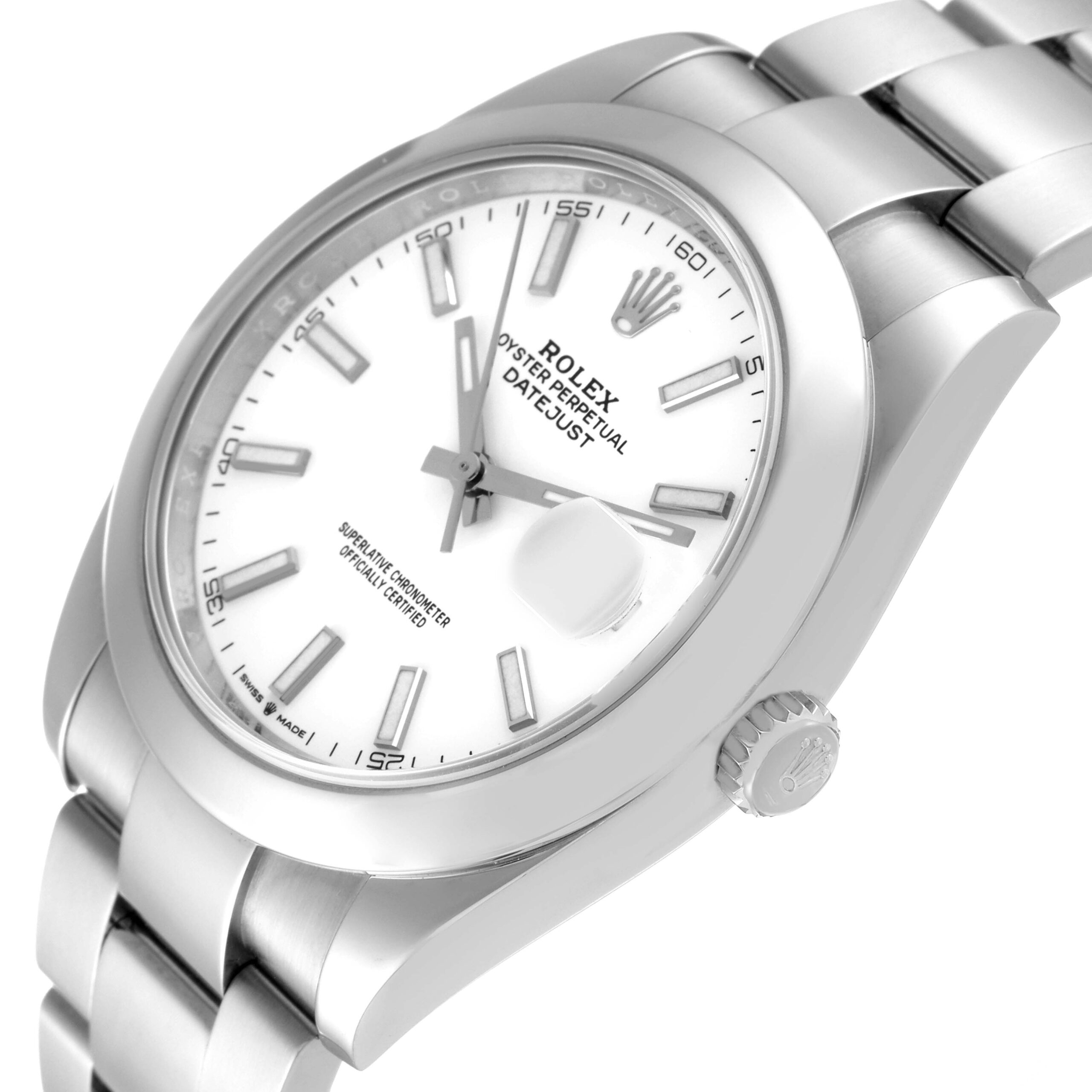 Rolex Datejust 41 White Dial Steel Mens Watch 126300 Box Card