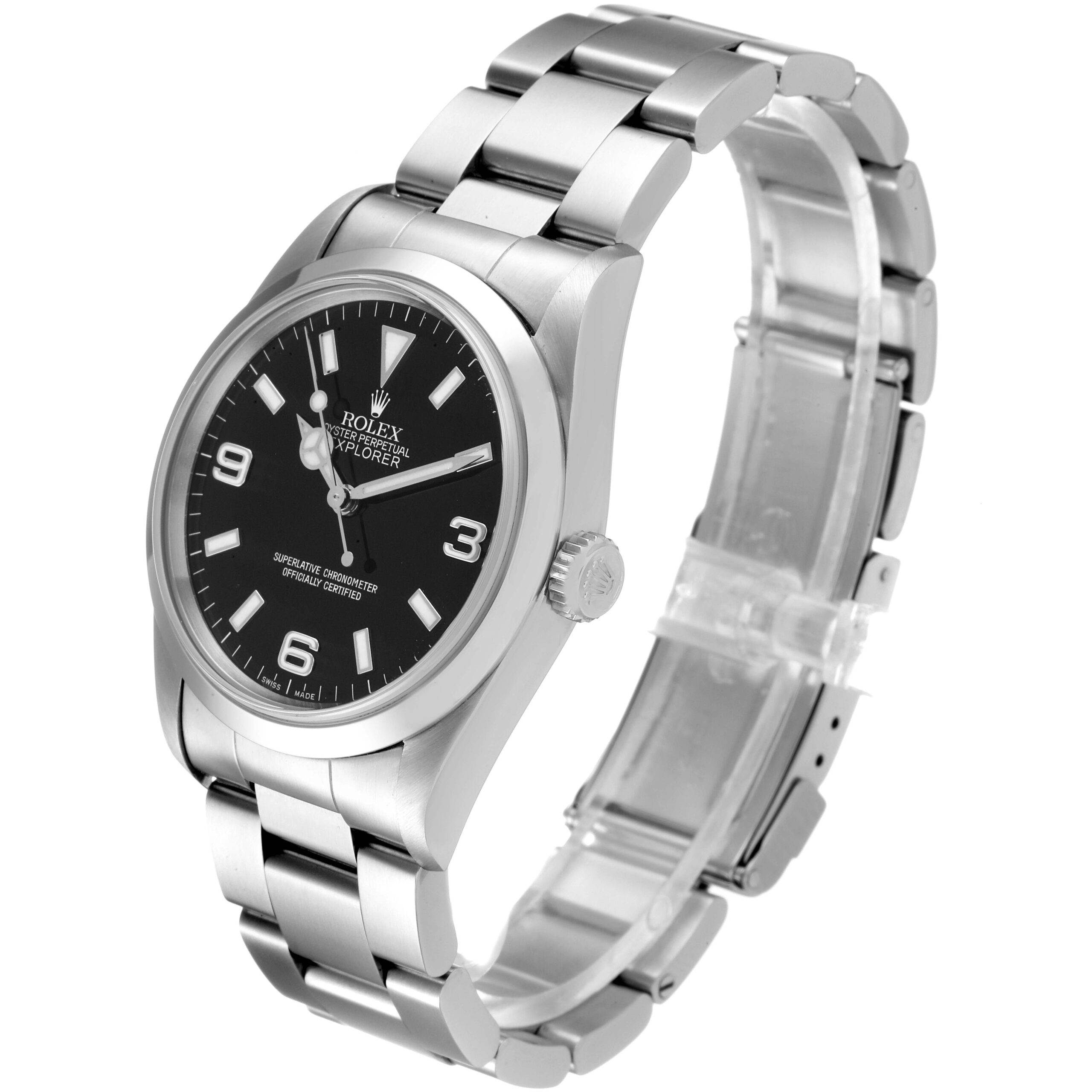 Rolex Explorer I Black Dial Stainless Steel Mens Watch 14270