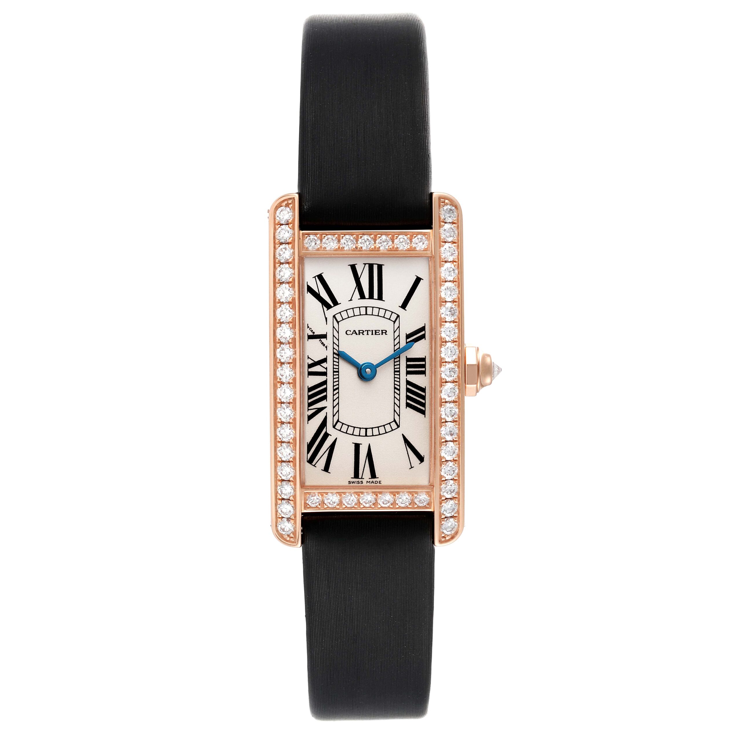 Cartier Tank Americaine Small Rose Gold Diamond Ladies Watch WJTA0002
