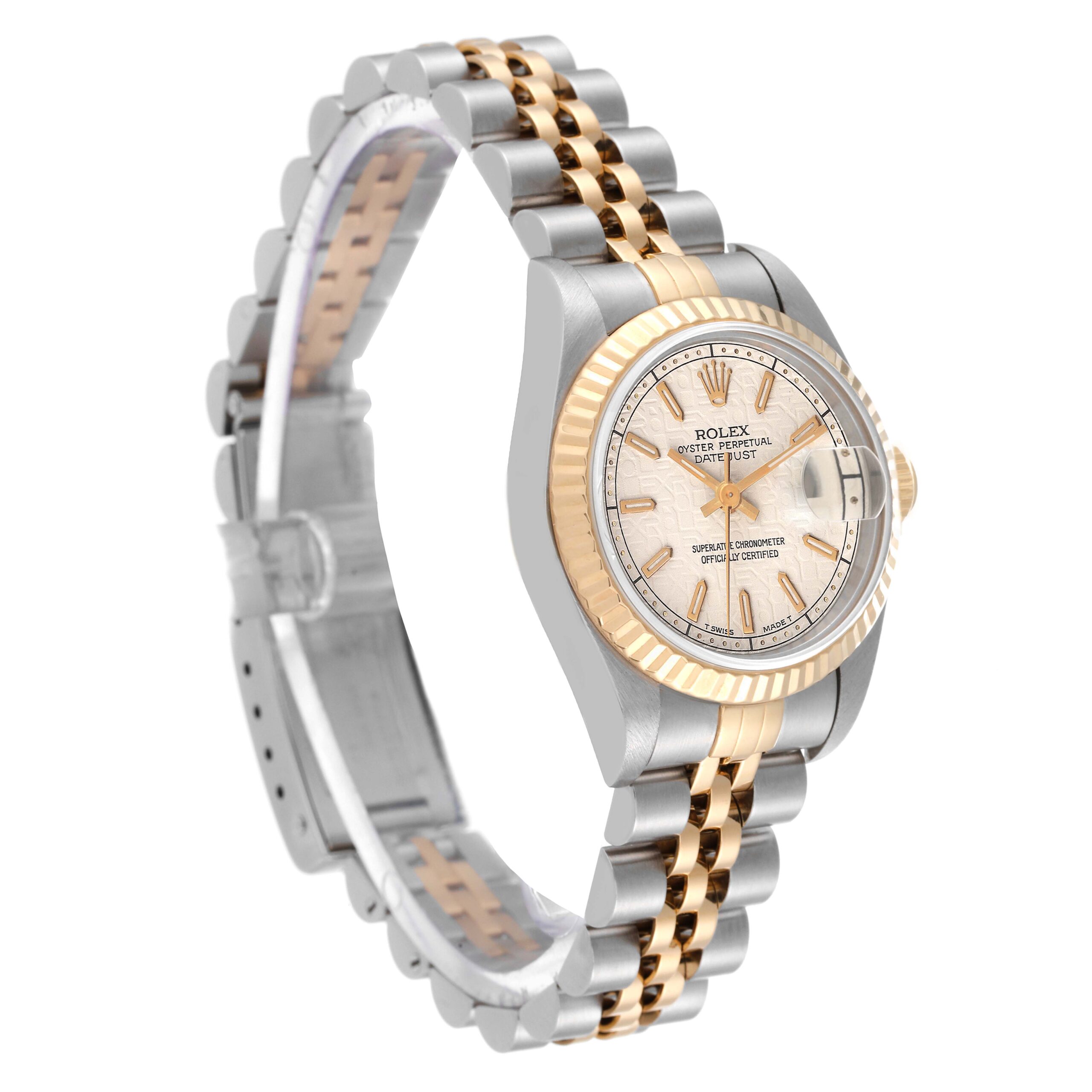Rolex Datejust Steel Yellow Gold Ivory Anniversary Dial Ladies Watch 69173