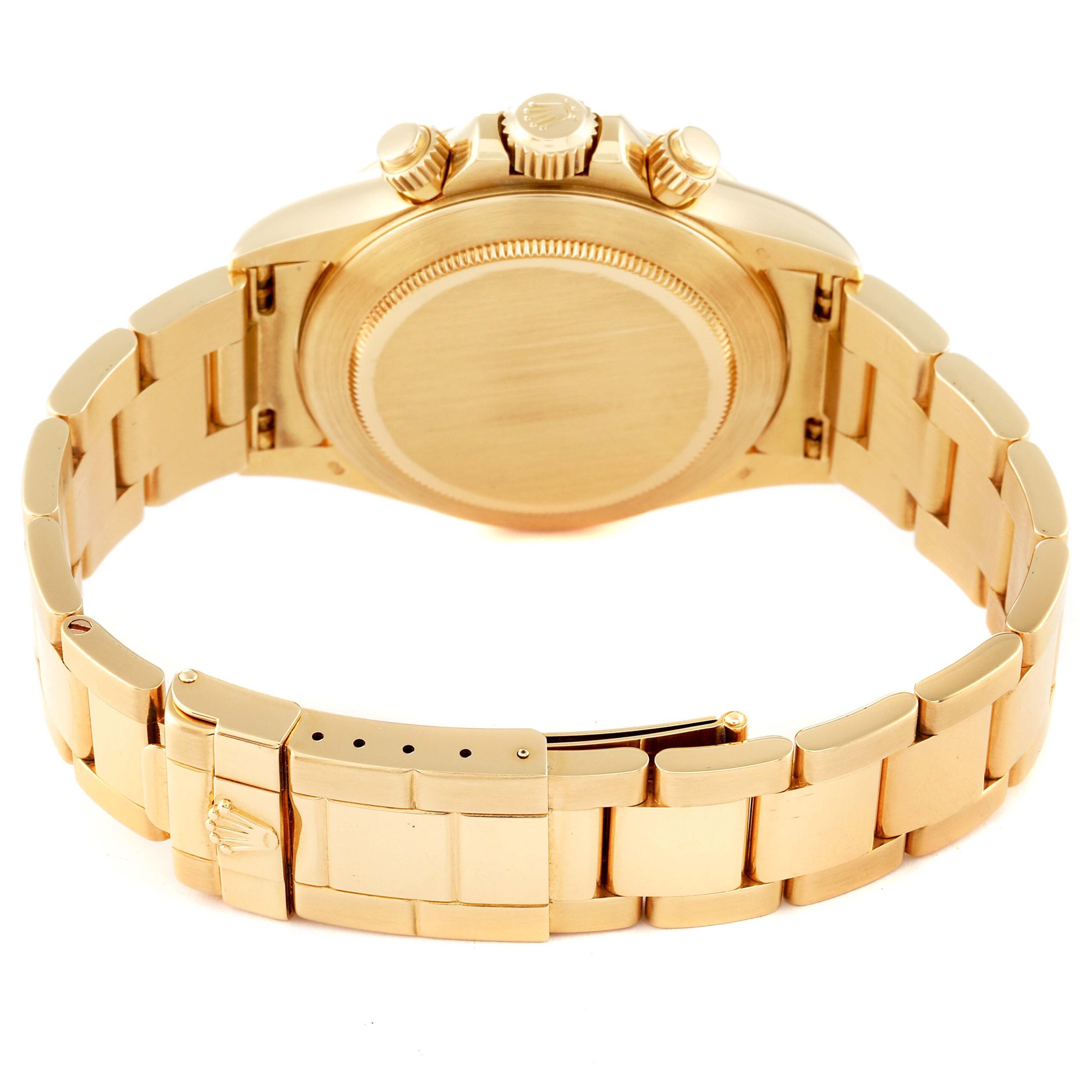 Rolex Daytona Black Dial Yellow Gold Mens Watch 16528 Box Papers