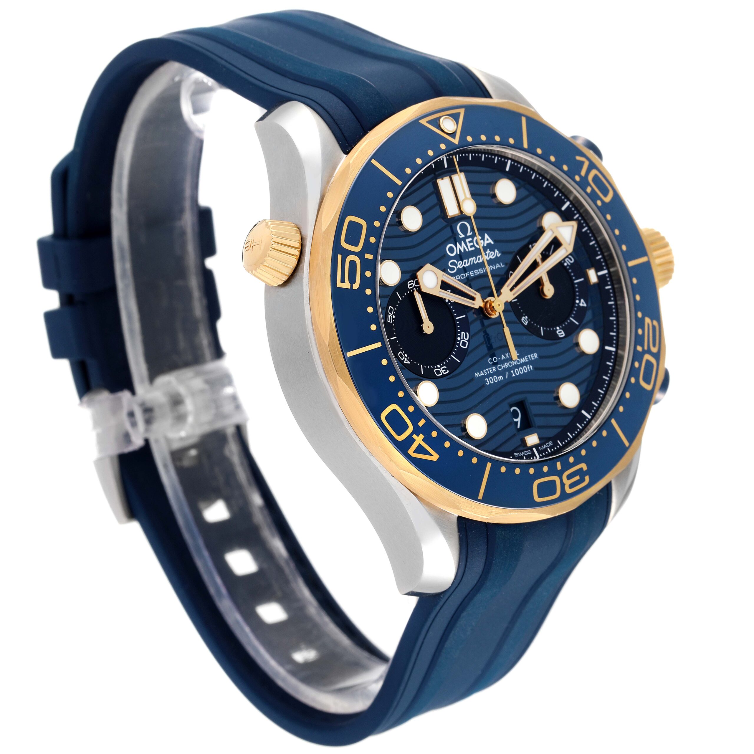 Omega Seamaster Diver 300m Steel Yellow Gold Mens Watch 210.22.44.51.03.001 Box Card
