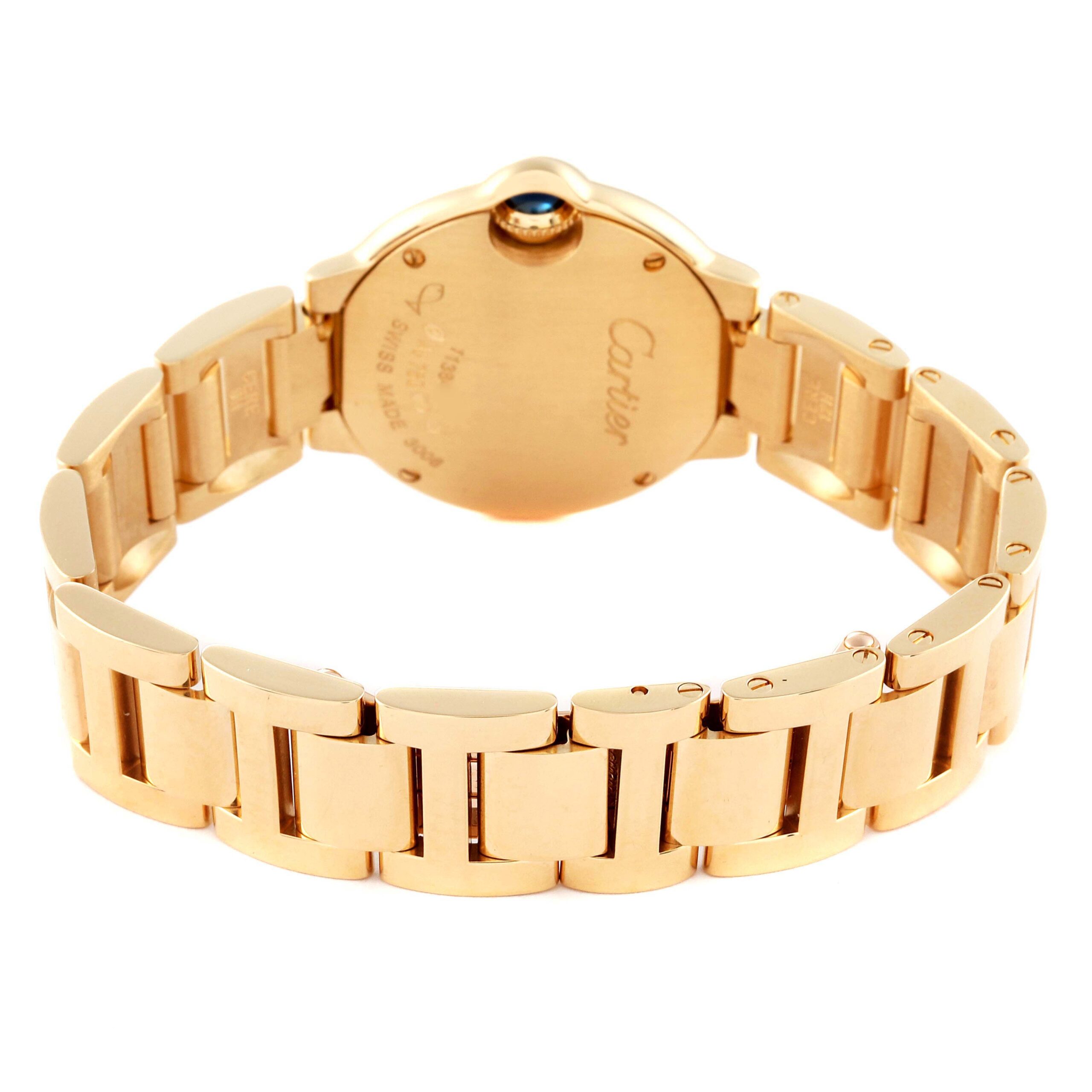 Cartier Ballon Bleu Yellow Gold Diamond Bezel Ladies Watch WE9001Z3 Box Papers